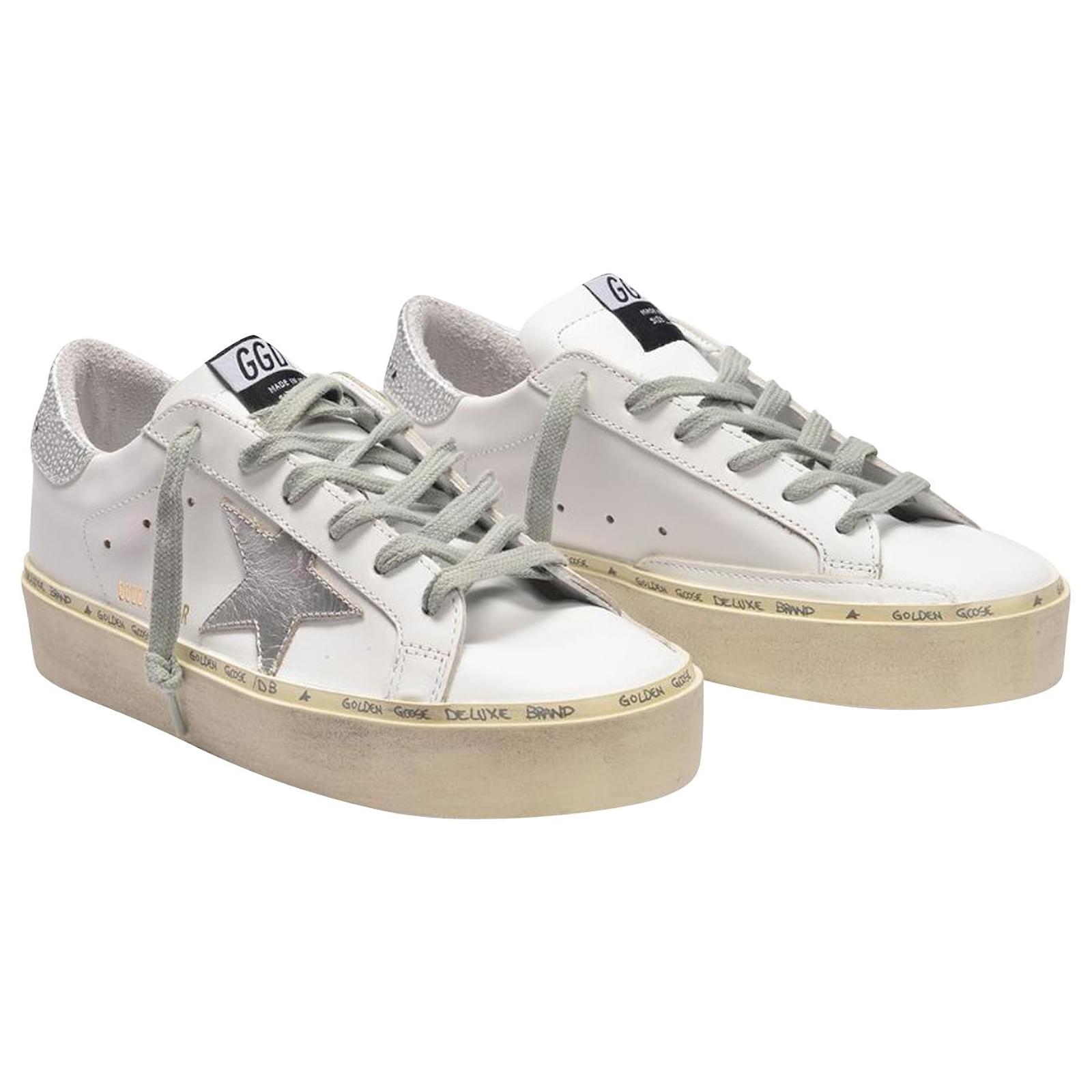 GOLDEN GOOSE leather Side Zip High Cut Logo Star sneakers white 37