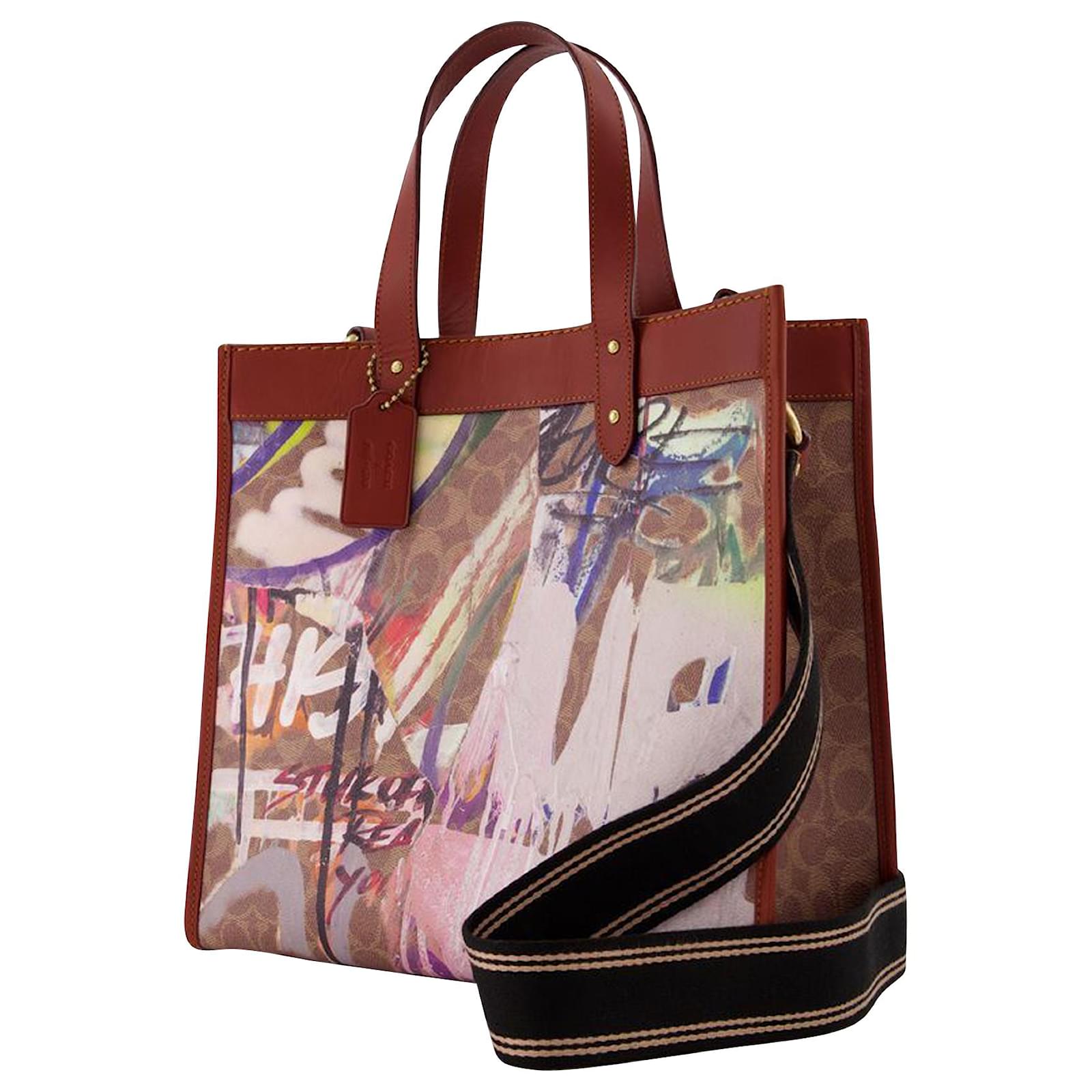 Coach X Mint And Serf Coated Canvas Signature Print Field Tote Brown ...