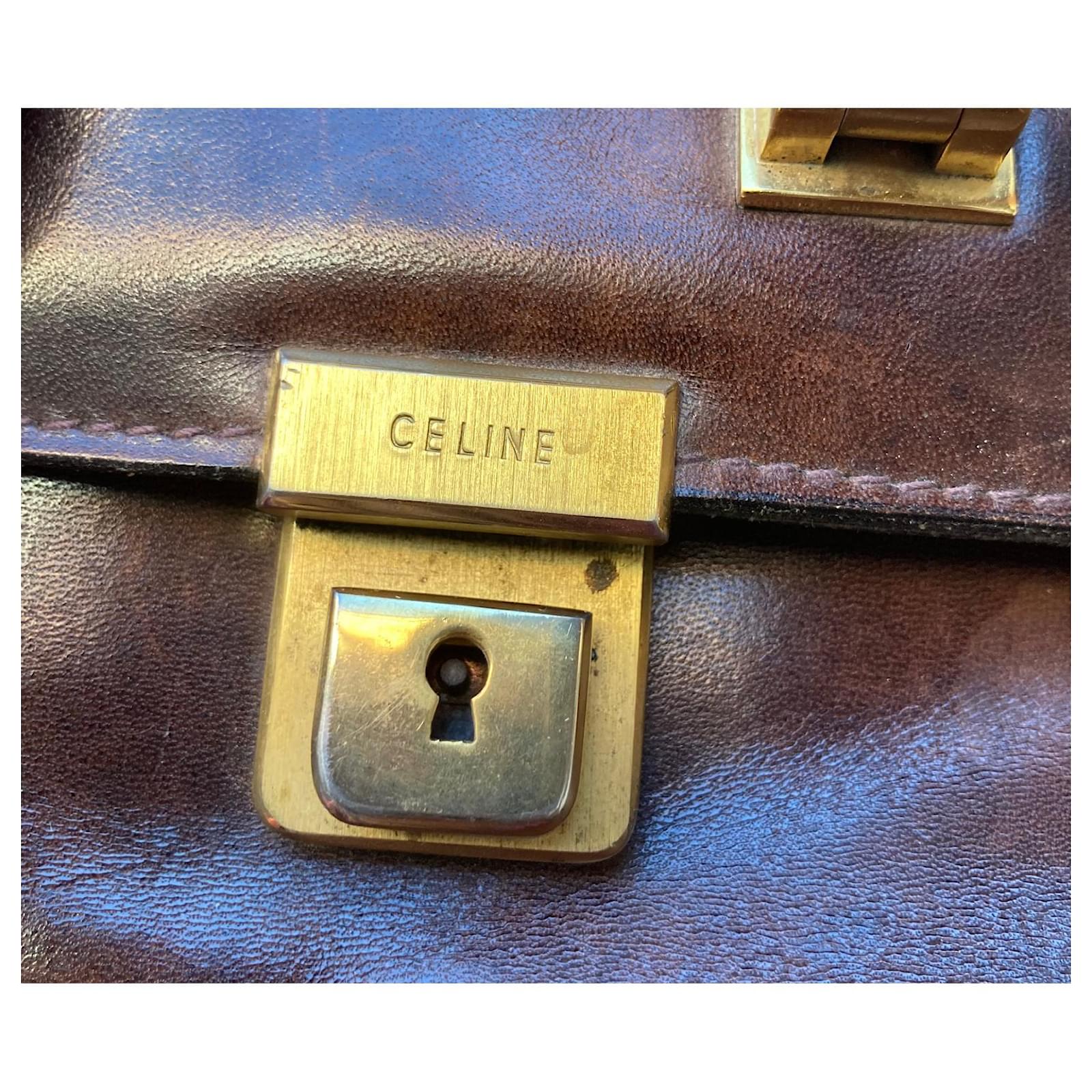 Sublime travel bag beauty case Vanity case vintage Céline Brown