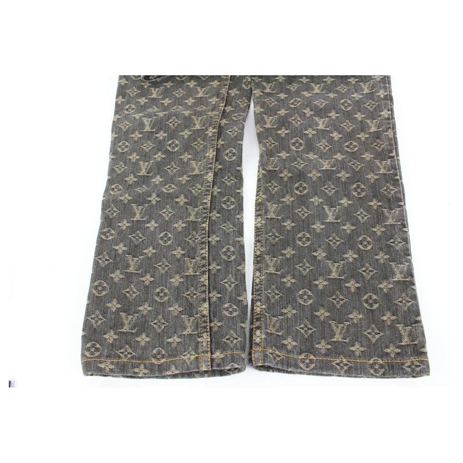 Louis Vuitton Women's US Size 25 26 Grey x Beige Monogram Denim Jeans  ref.653624 - Joli Closet