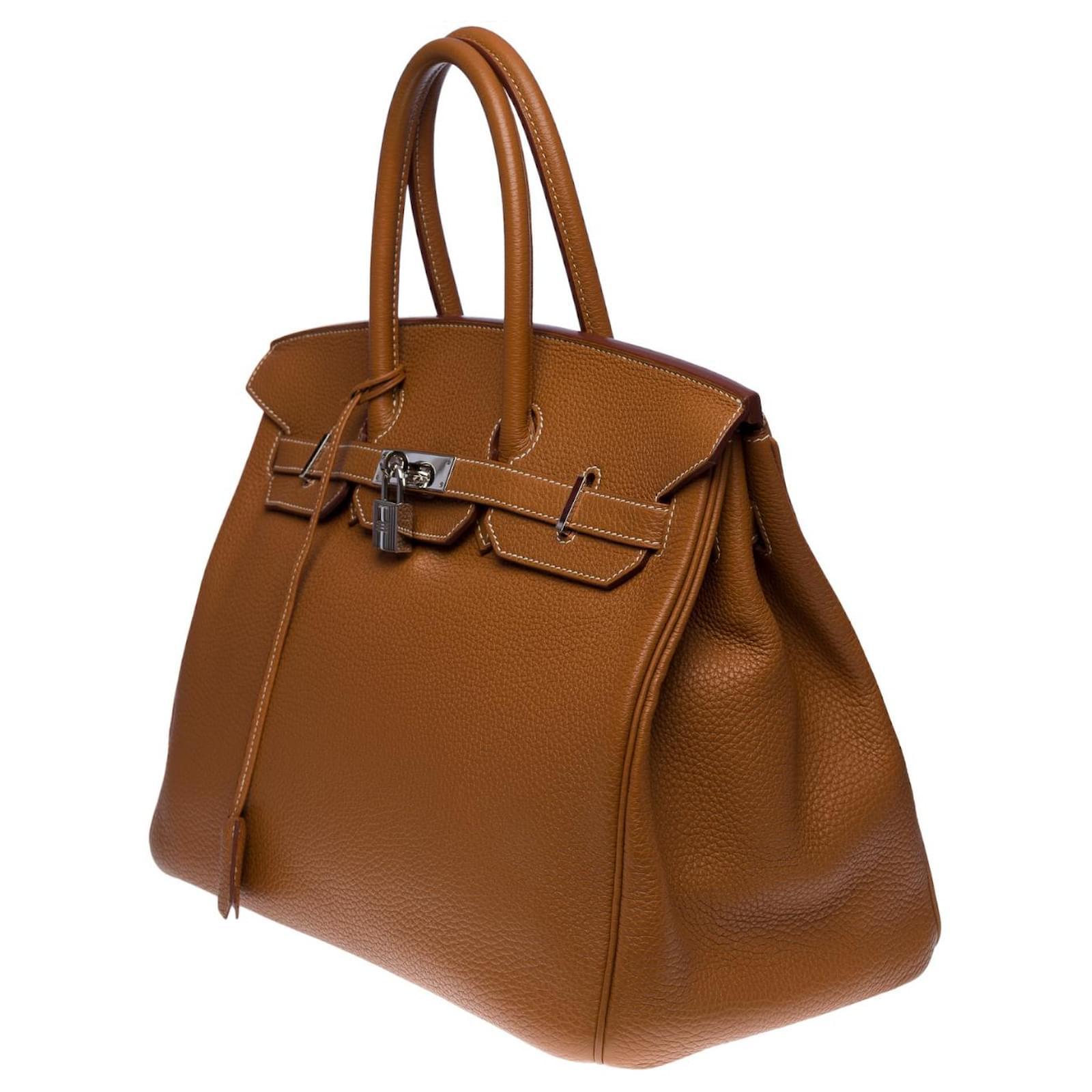 Splendid Hermès Birkin handbag 35 cm in Togo leather color Camel