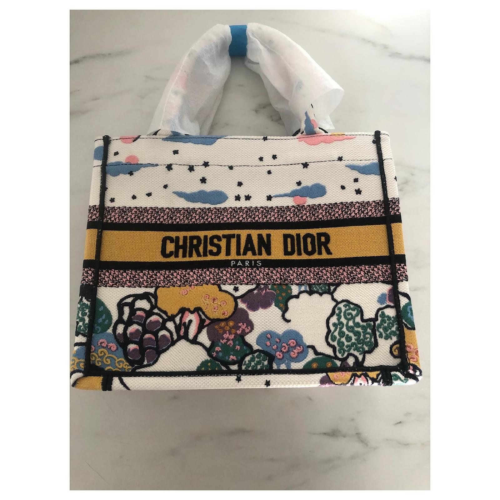 Shop Christian Dior BOOK TOTE 2023-24FW MEDIUM DIOR BOOK TOTE White  Multicolor Florilegio Embroidery by CHARIOTLONDON