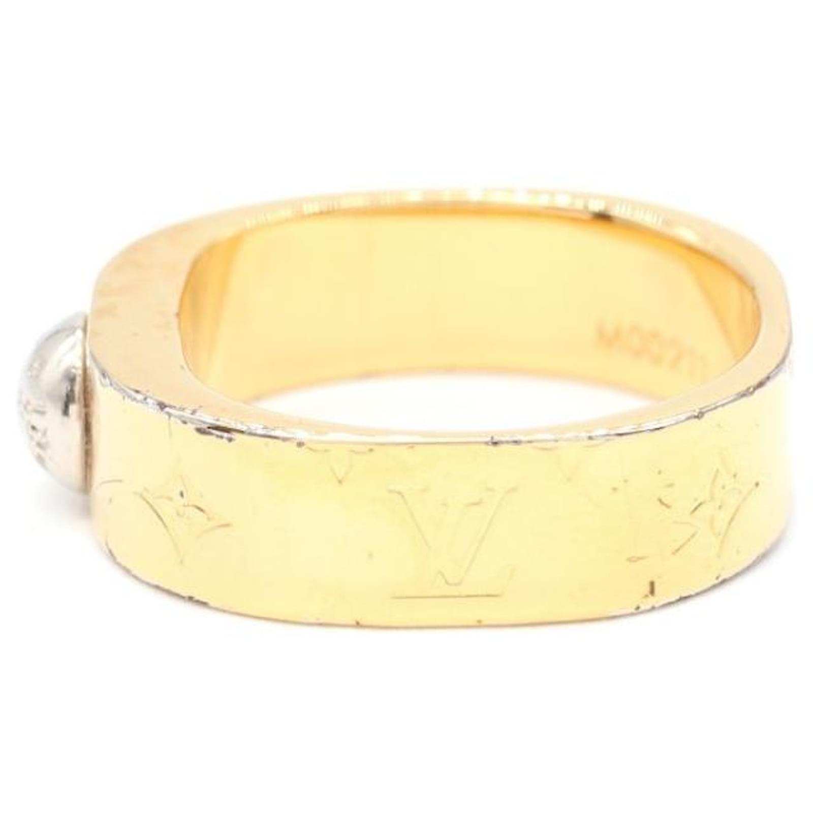 LOUIS VUITTON Ring Nanogram Ring Silvery Golden Metal Gold-plated  ref.654163 - Joli Closet