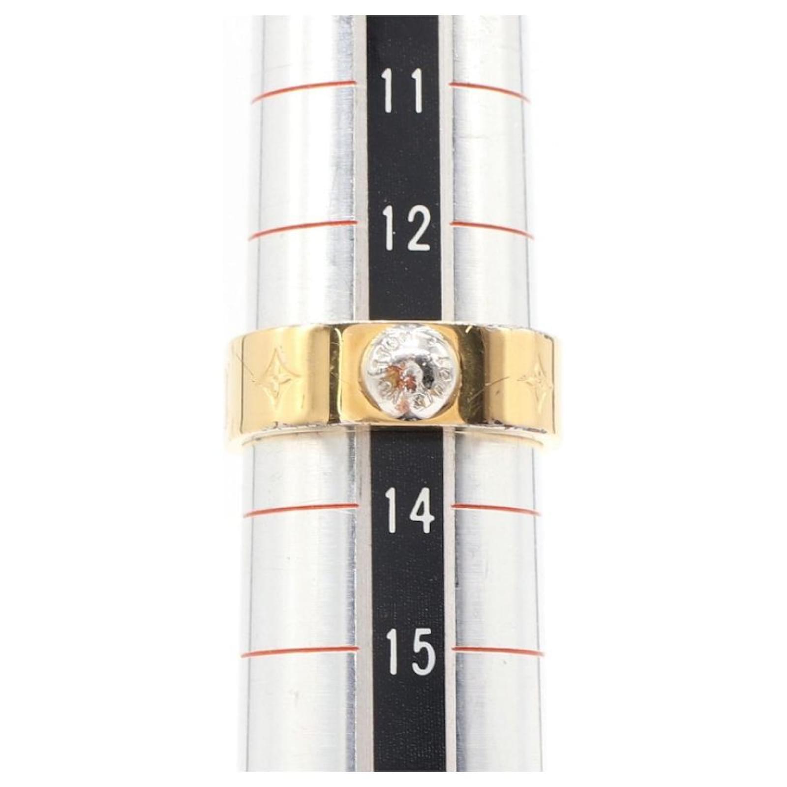 LOUIS VUITTON Ring Nanogram Ring Silvery Golden Metal Gold-plated  ref.654163 - Joli Closet