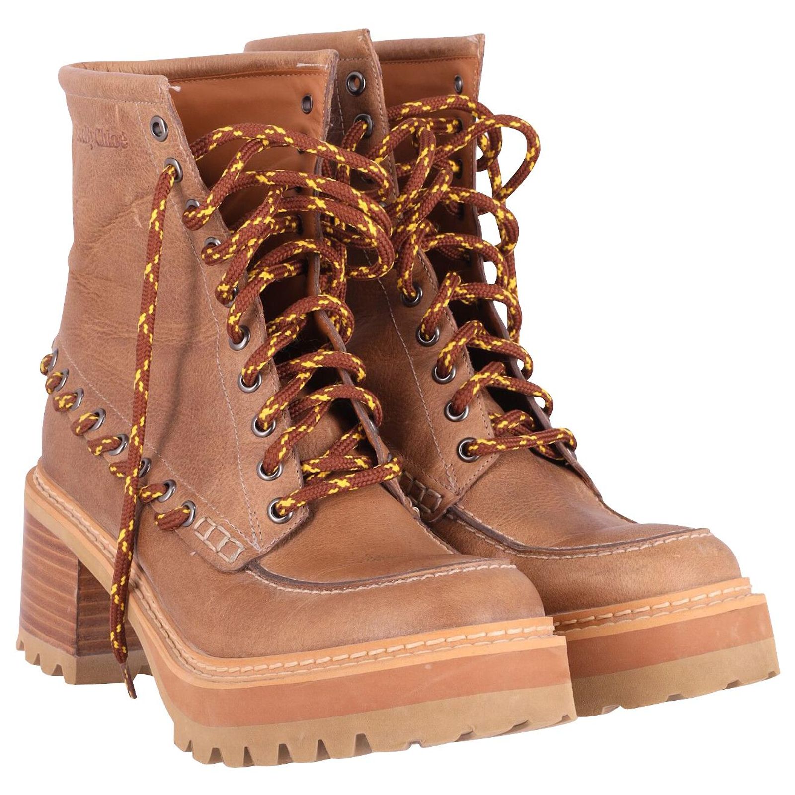 Bottines Chloé Fille Cuir Marron - Taille 35 EU (4 US) - Neuf Avec Boîte