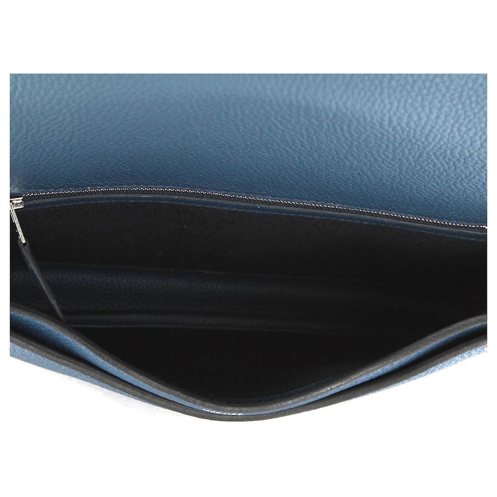 hermès Taurillon Clemence Steve Light Junior Messenger Bag blue Leather  Pony-style calfskin ref.654768 - Joli Closet