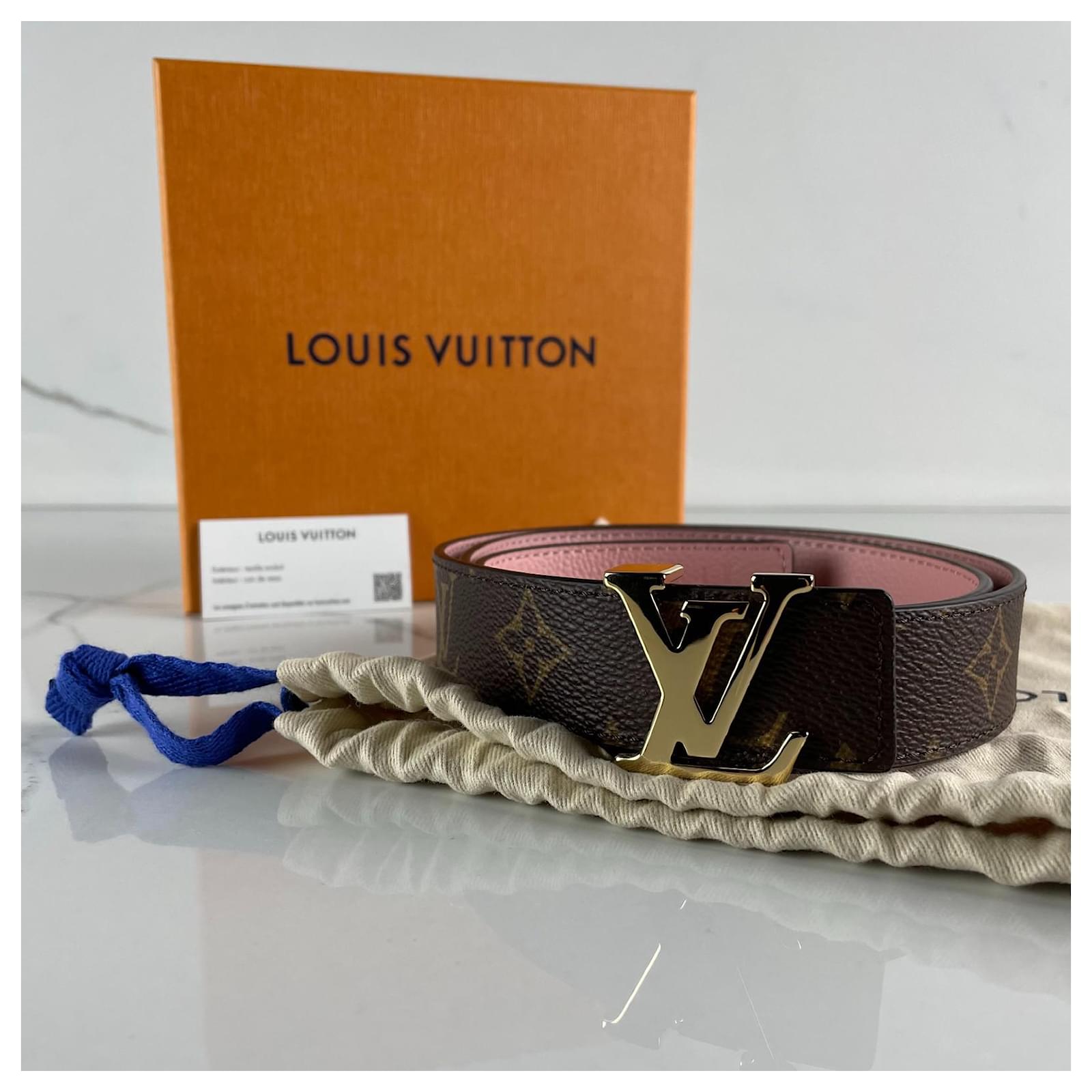 Louis Vuitton LV Initials Belt 30mm Reversible Brown Cloth ref