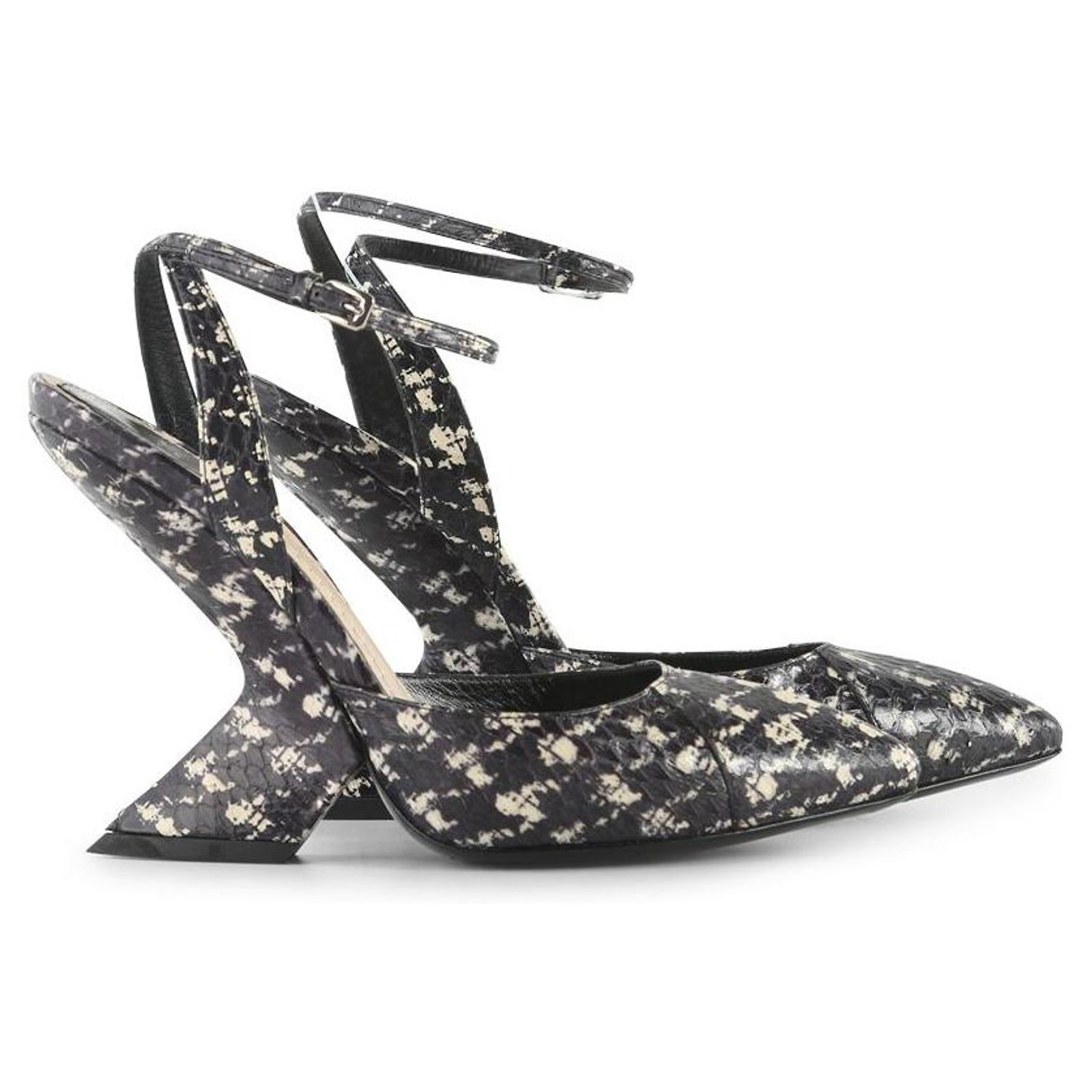 Christian Dior Black And White Python Pointy Pumps Leather ref.656167 ...