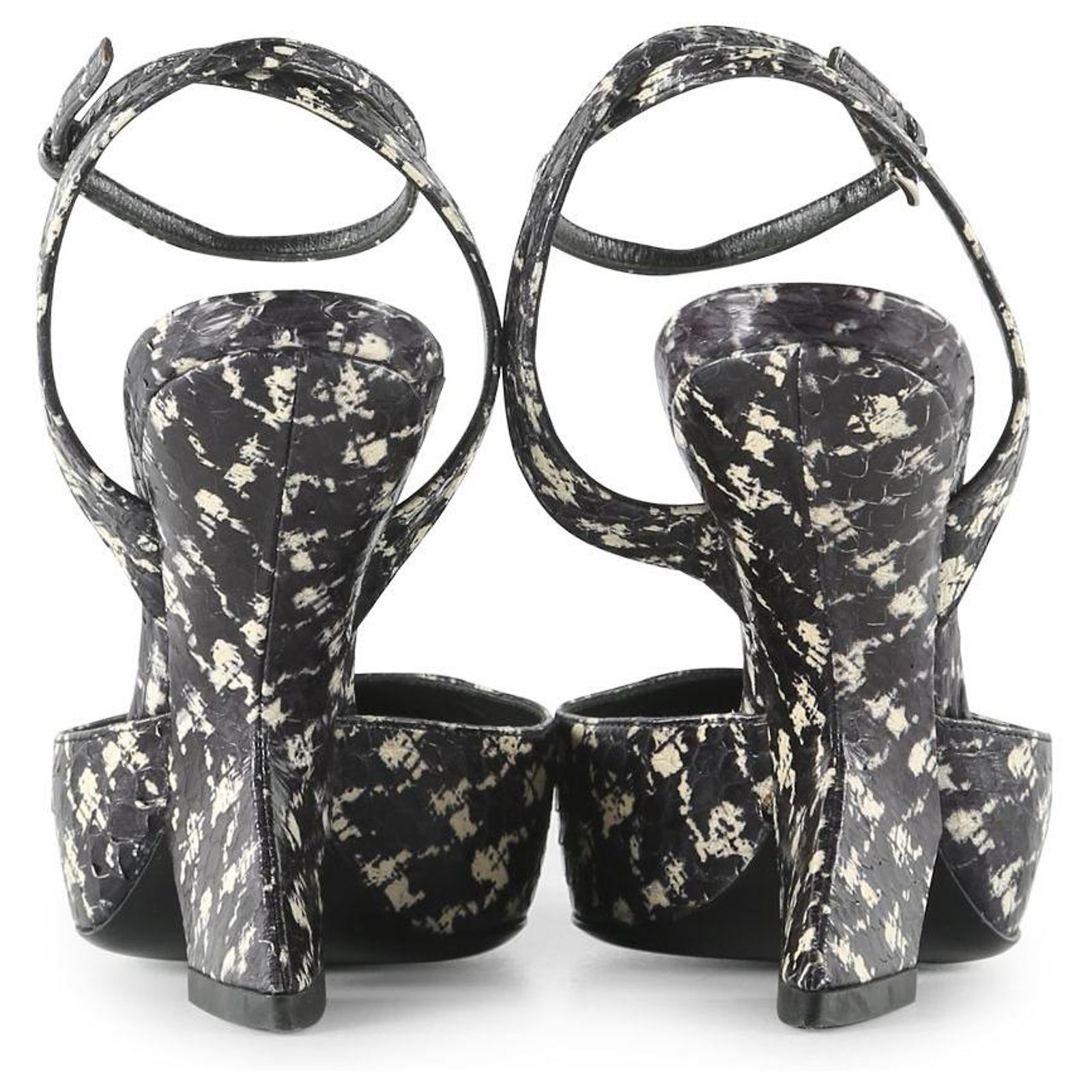 Christian Dior Black And White Python Pointy Pumps Leather ref.656167 ...