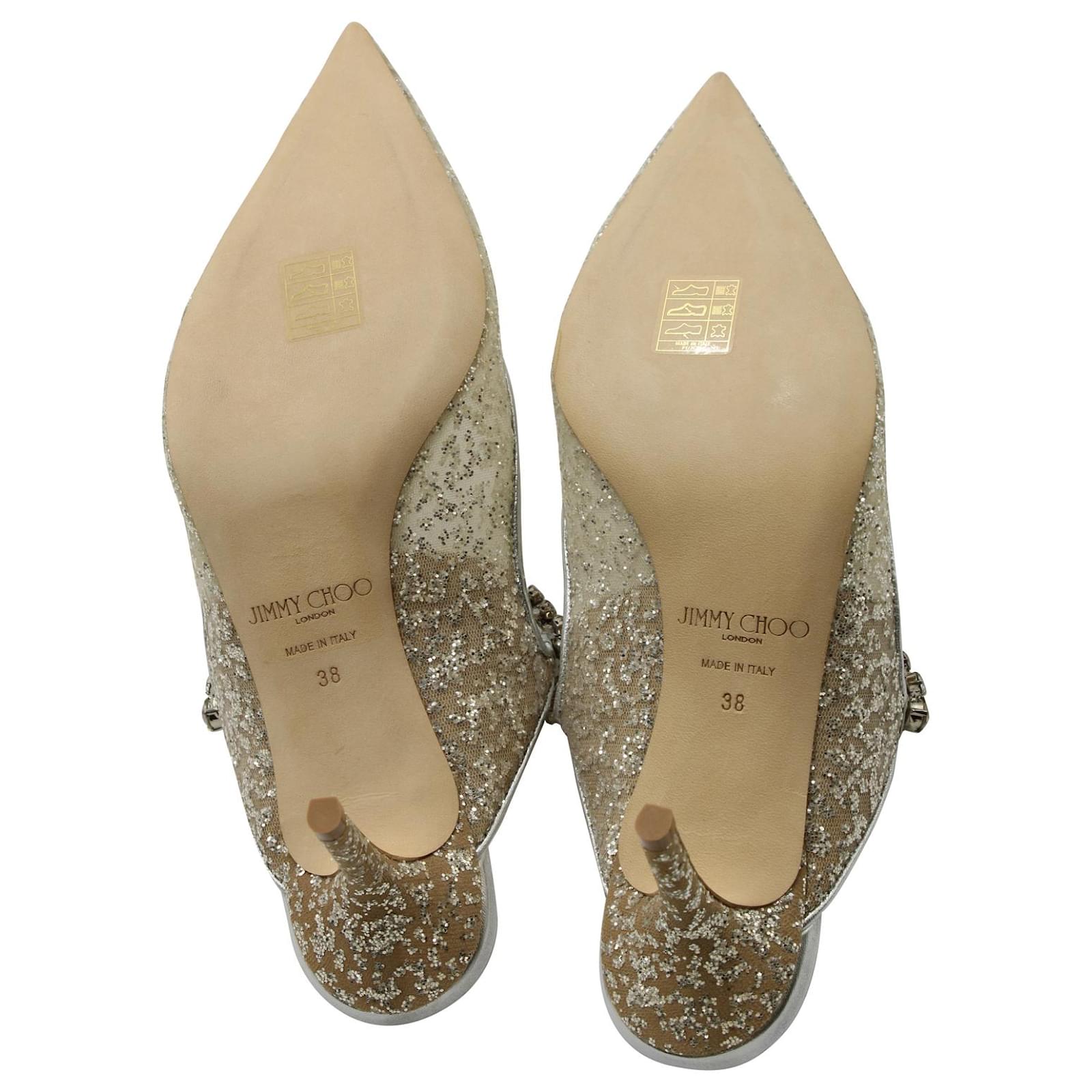 サンダル・ミュール JIMMY CHOO BING 65 CRYSTAL STRAP GLITTER HEEL MULES Jimmy Choo Crystal Strap Glitter Heel Mule – LOZURI®
