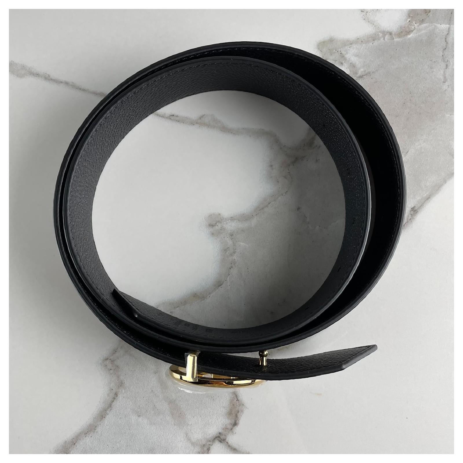 Louis Vuitton - LV Circle 35mm Reversible Belt - Monogram Canvas & Leather - Black - Size: 95 cm - Luxury