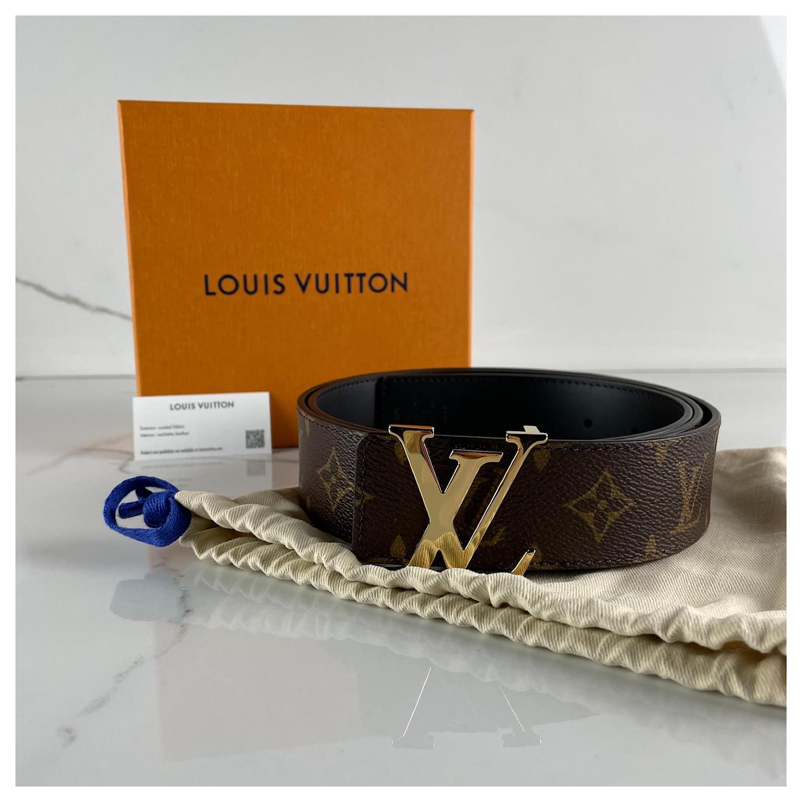 Louis Vuitton LV Initials Belt 40 mm Reversible Brown Cloth ref