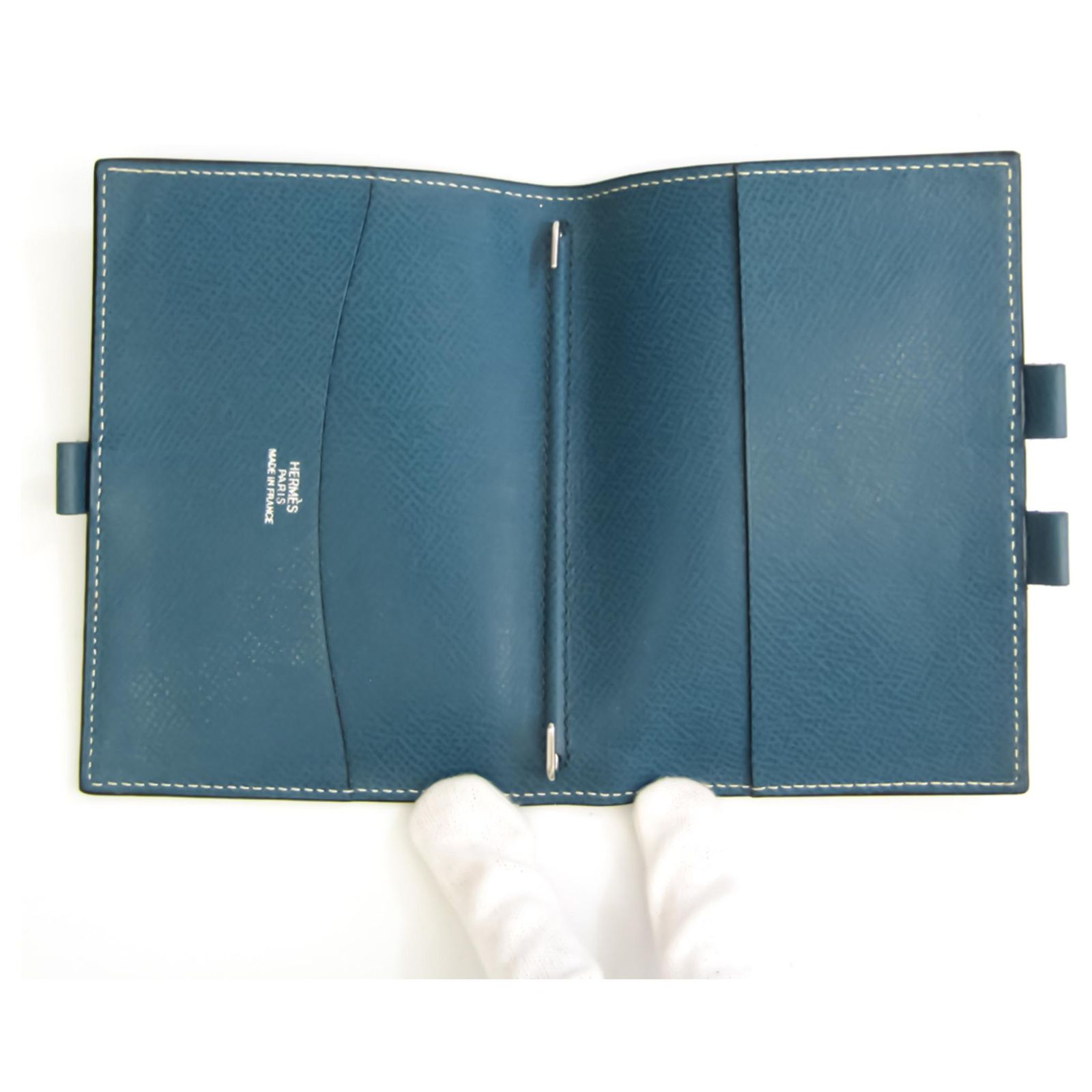 Porte-chéquier / Couverture D'agenda Hermès En Cuir Bordeaux - Occasion - Style Vintage Luxe