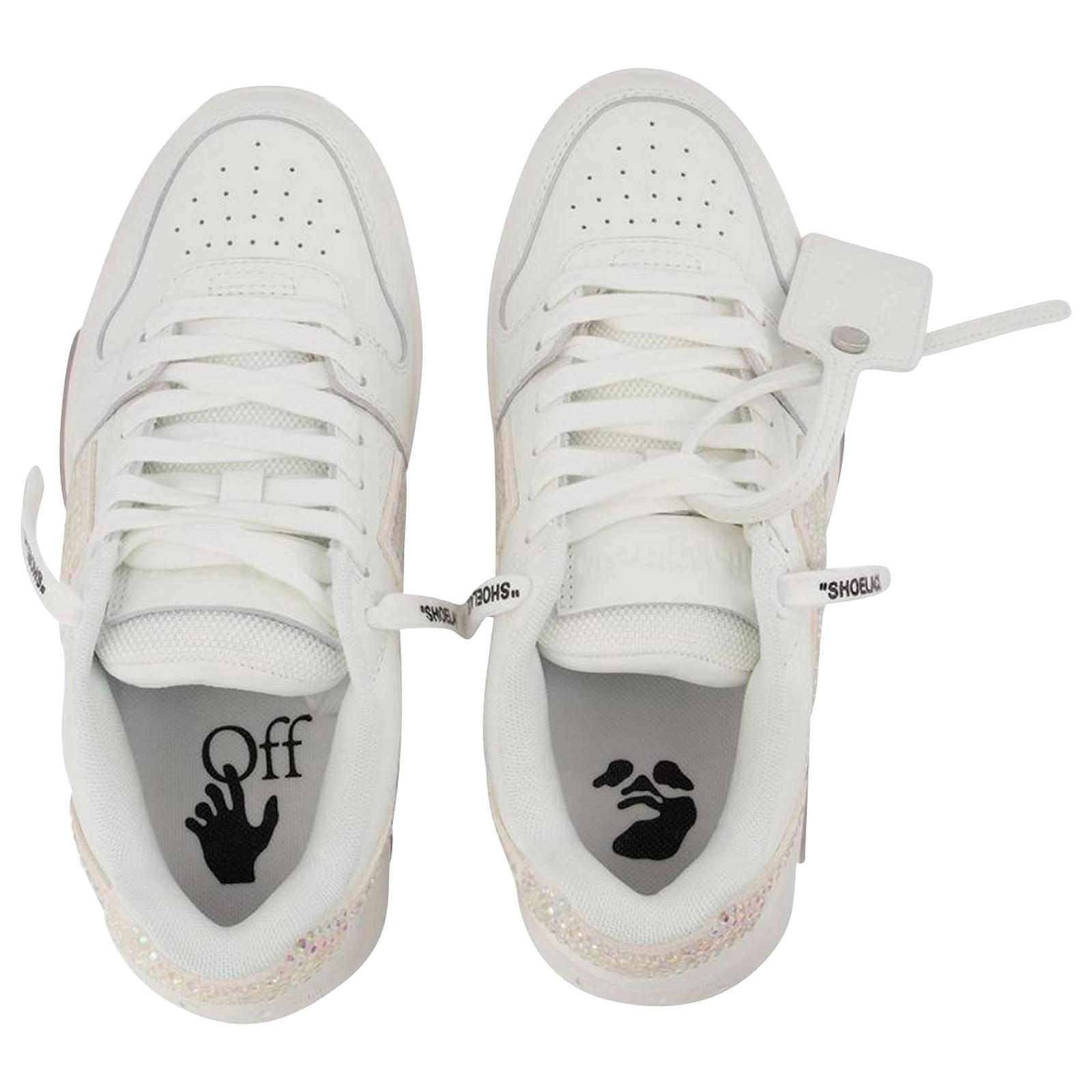 Off-White Men's Out of Office Bubble Arrow Leather Sneakers White