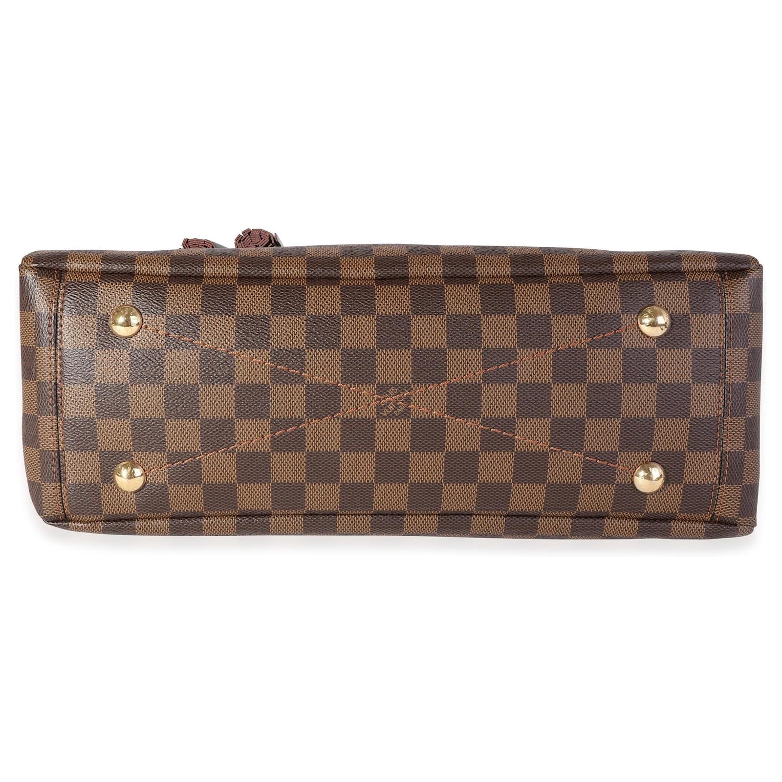 Louis Vuitton Damier Ebene Canvas Lymington Bag Brown Leather ref.659066 -  Joli Closet