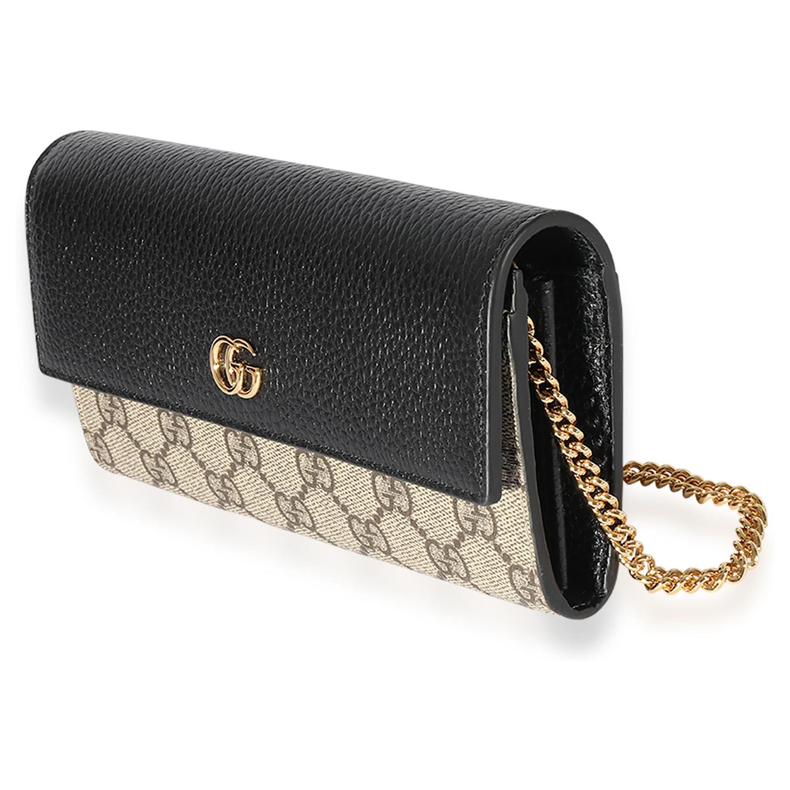 GG Marmont chain wallet in black leather