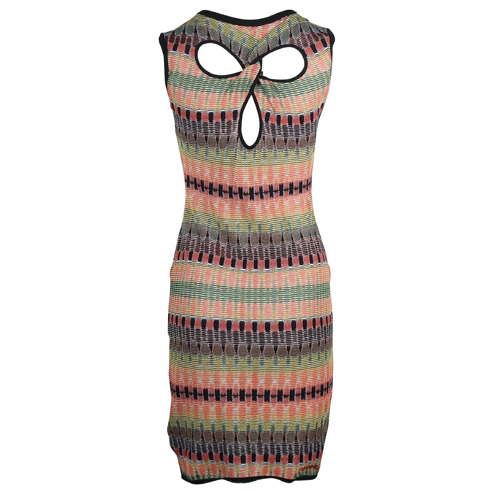 M Missoni Knit Sleeveless Dress with Back Detail in Multicolor