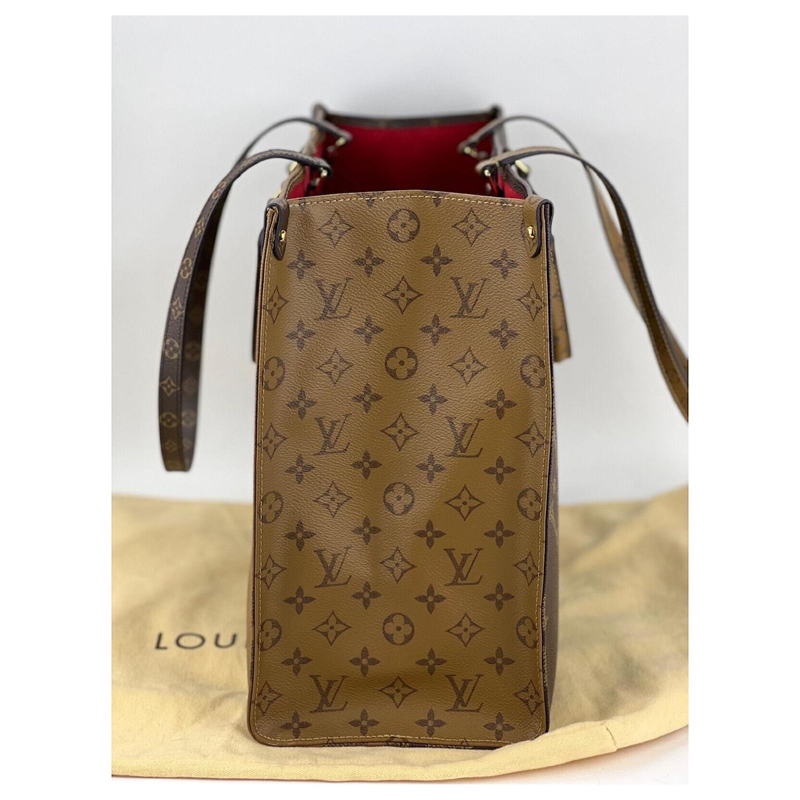 Louis Vuitton Tote OntheGo GM Bag Giant Reverse Monogram Tote Bag Added  Insert
