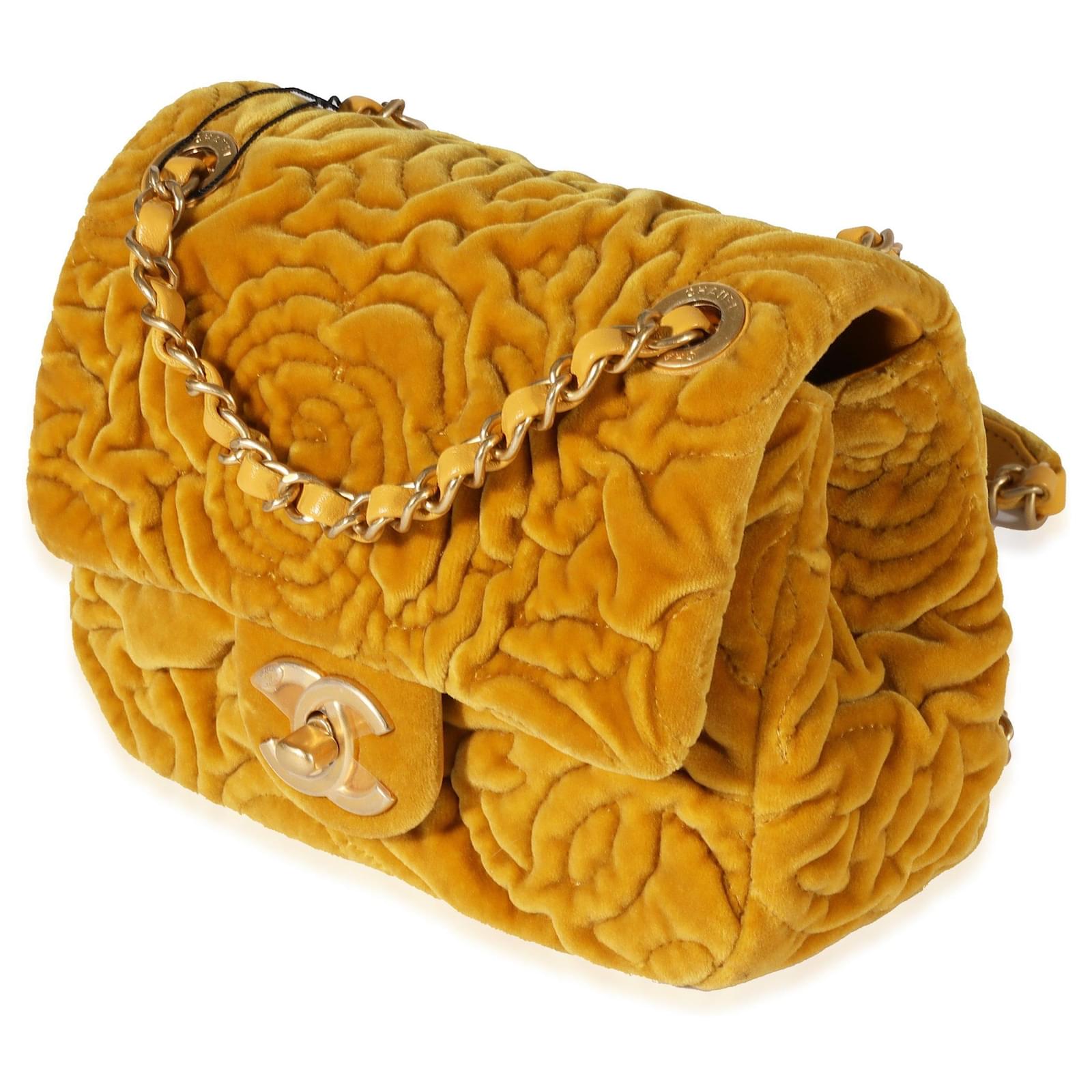 Chanel Yellow Quilted Nylon Flap Bag Chanel