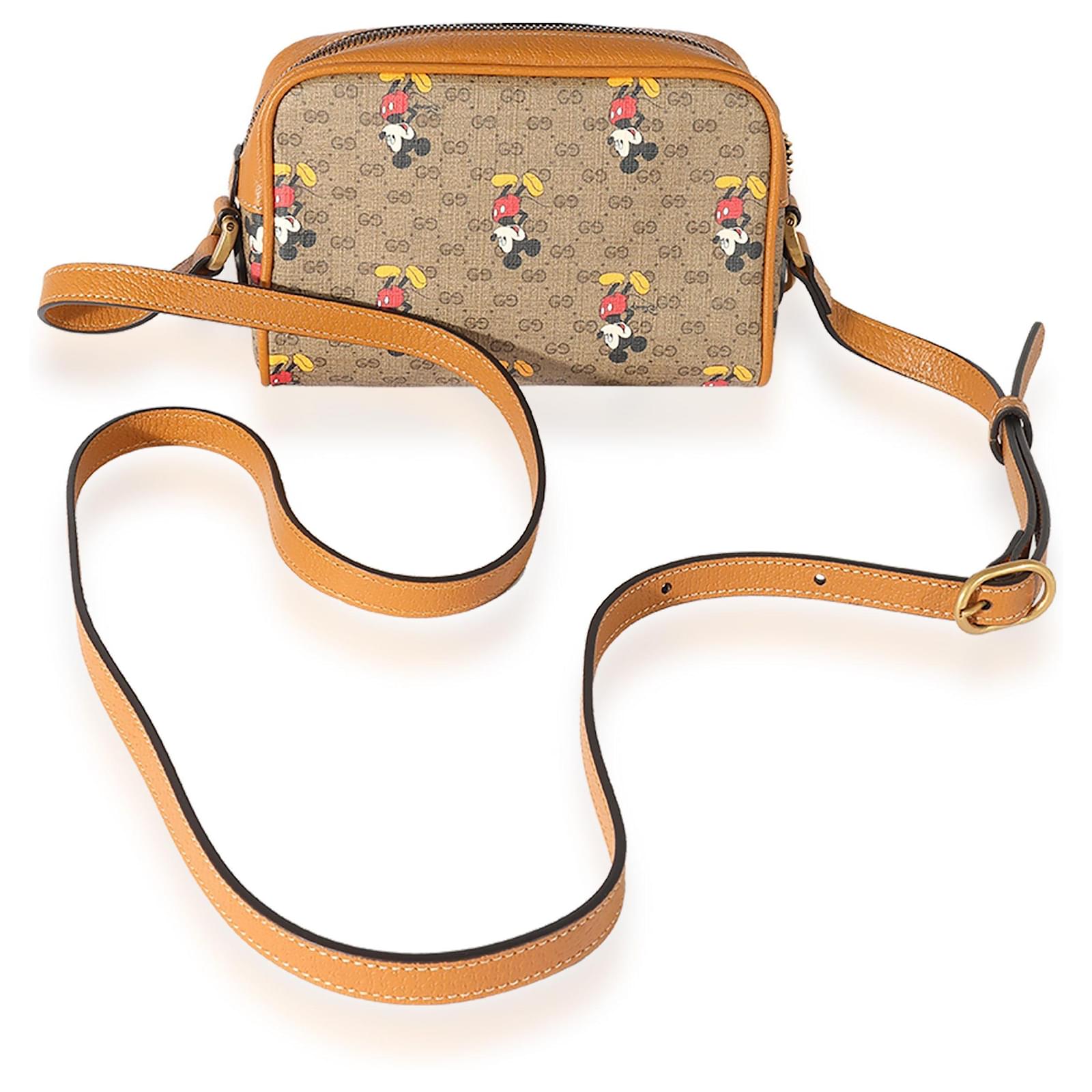Gucci X Disney Vintage Gg Supreme Mickey Mouse Shoulder Bag Brown