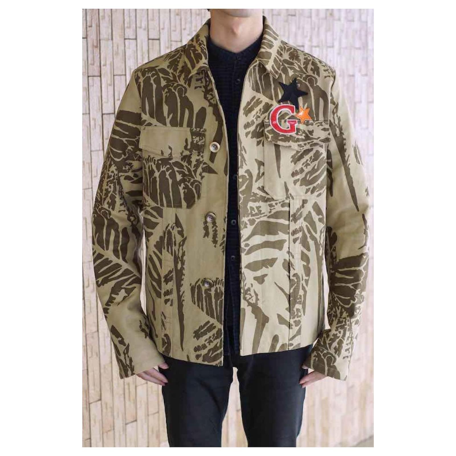 tang Artifact Gå ud Gucci jacket men's lining GG pattern military blouson camouflage safari  jacket Khaki Polyurethane ref.659917 - Joli Closet