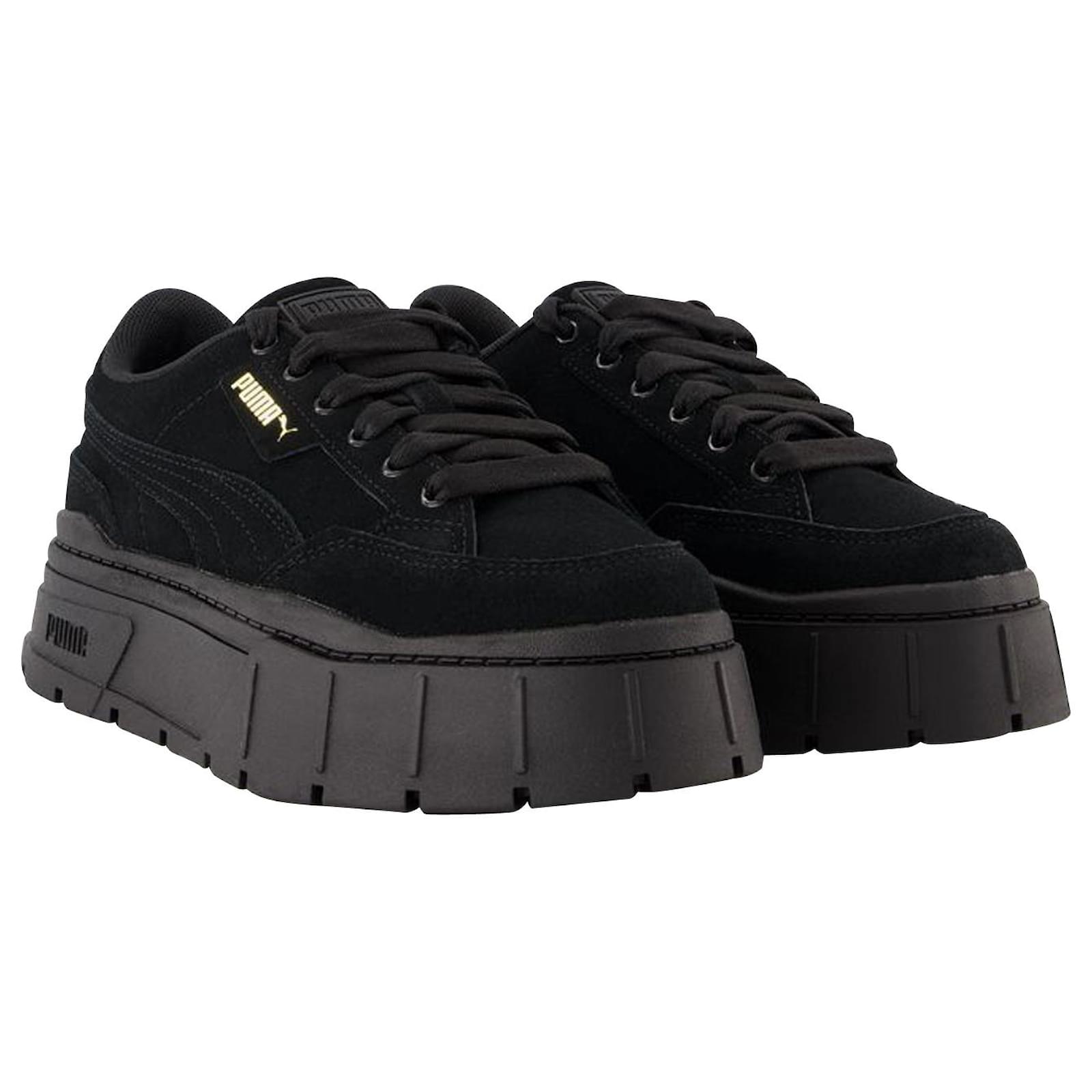 Puma Mayze Stack Suede Wns in Black Leather ref.660787 - Joli Closet