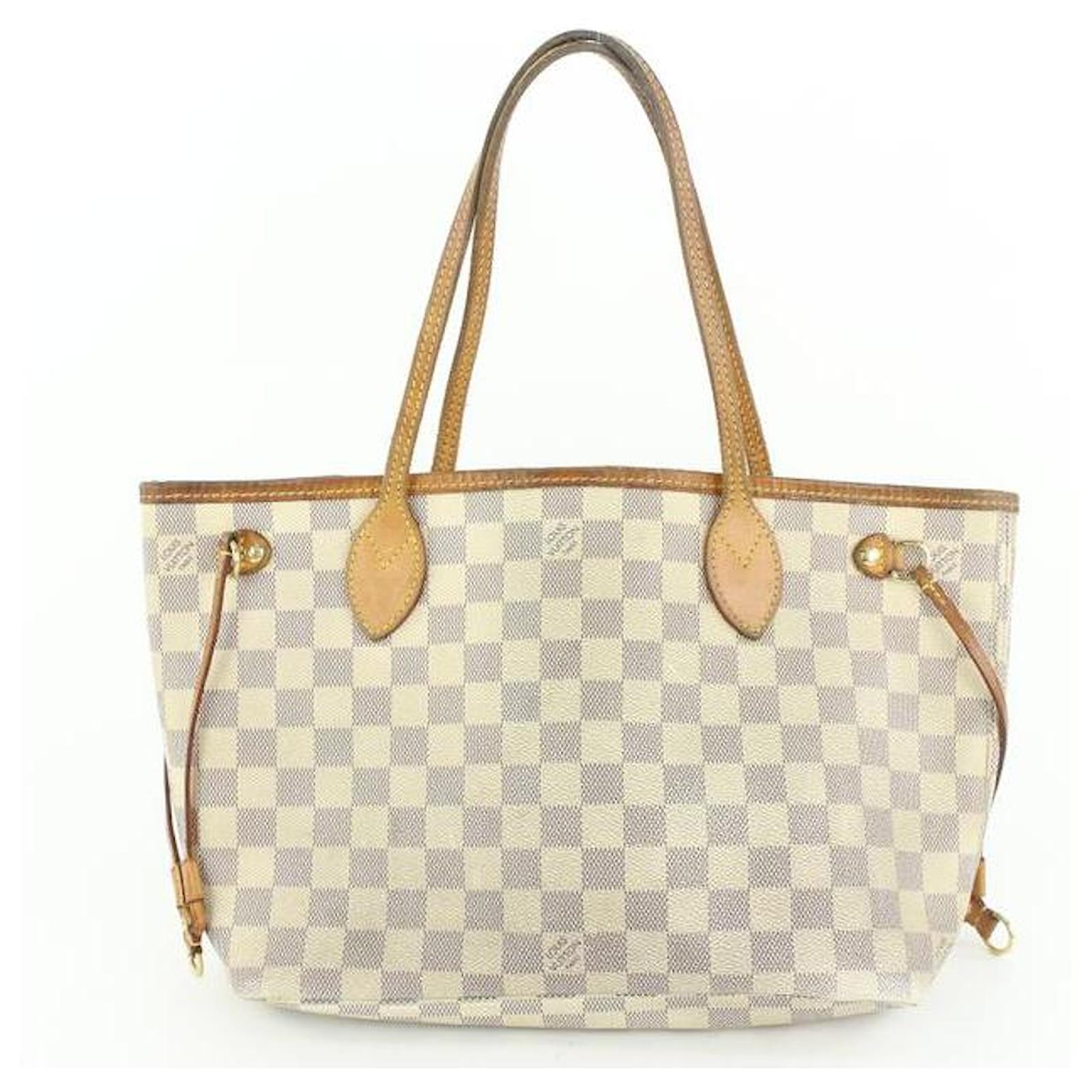 Louis Vuitton Small Damier Azur Neverfull PM Tote Bag Leather ref.297600 -  Joli Closet