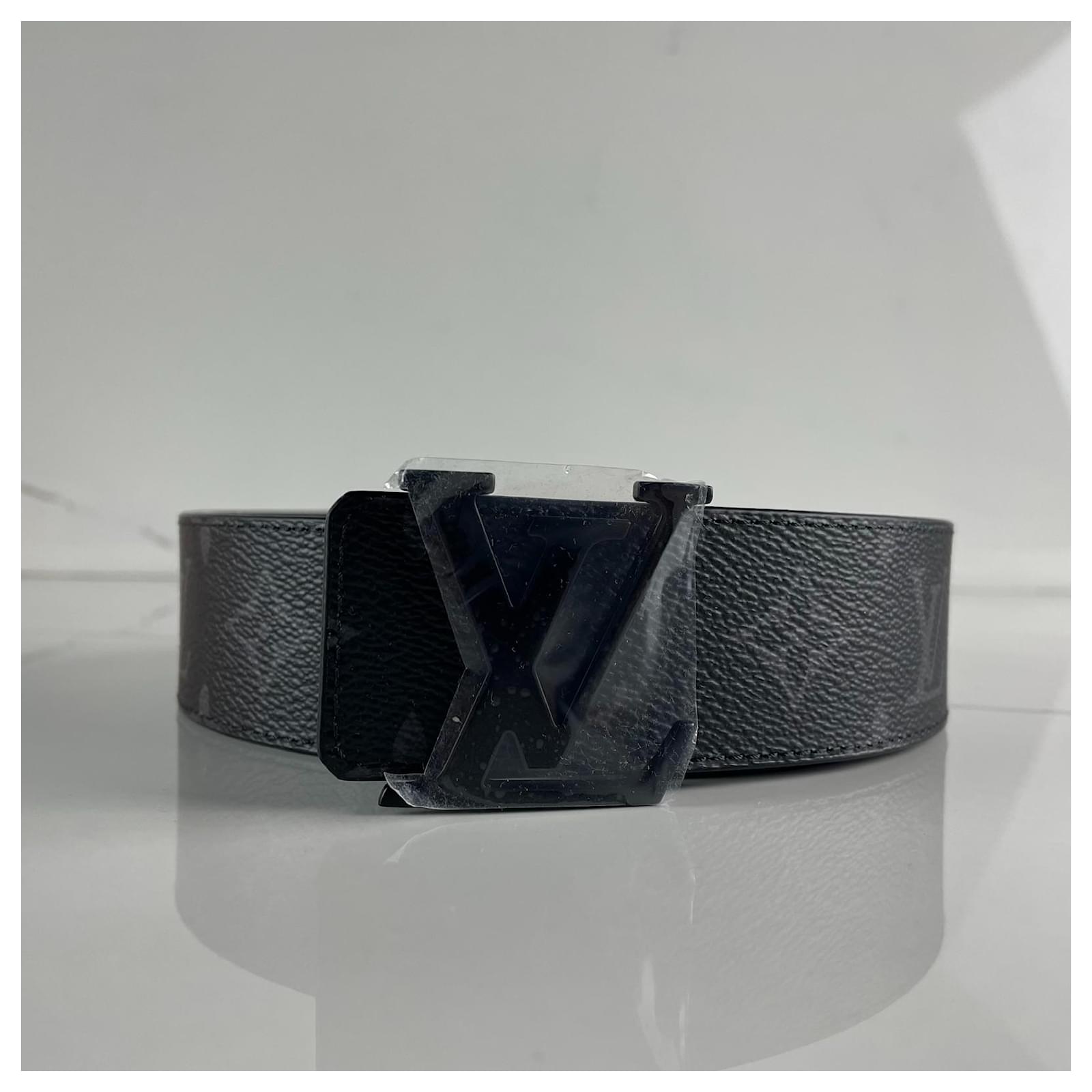 Louis Vuitton - LV Initials 40mm Matte Black Belt - Monogram Canvas - Grey - Size: 85 cm - Luxury