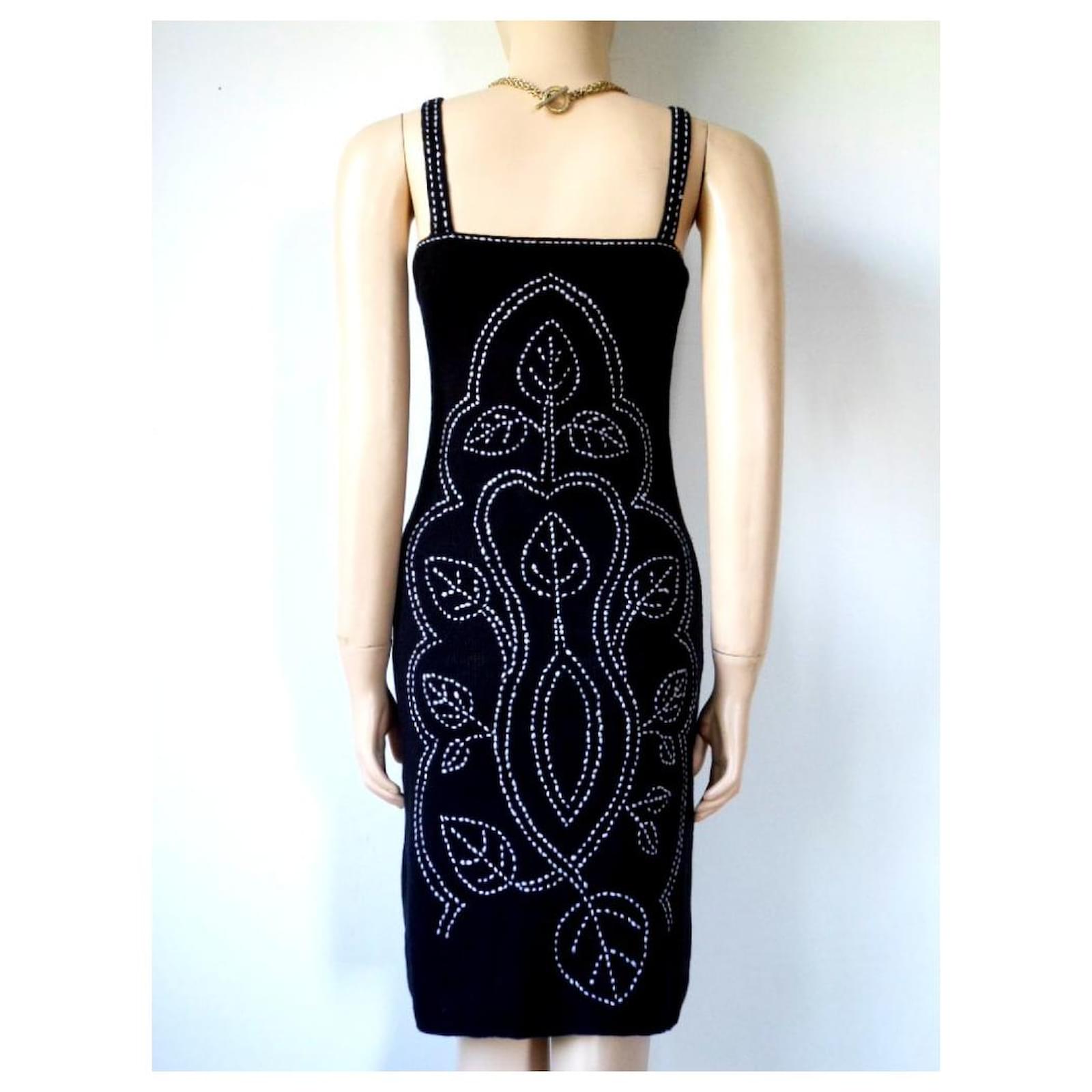 Moschino Cheap And Chic Little Black Dress With White Flower