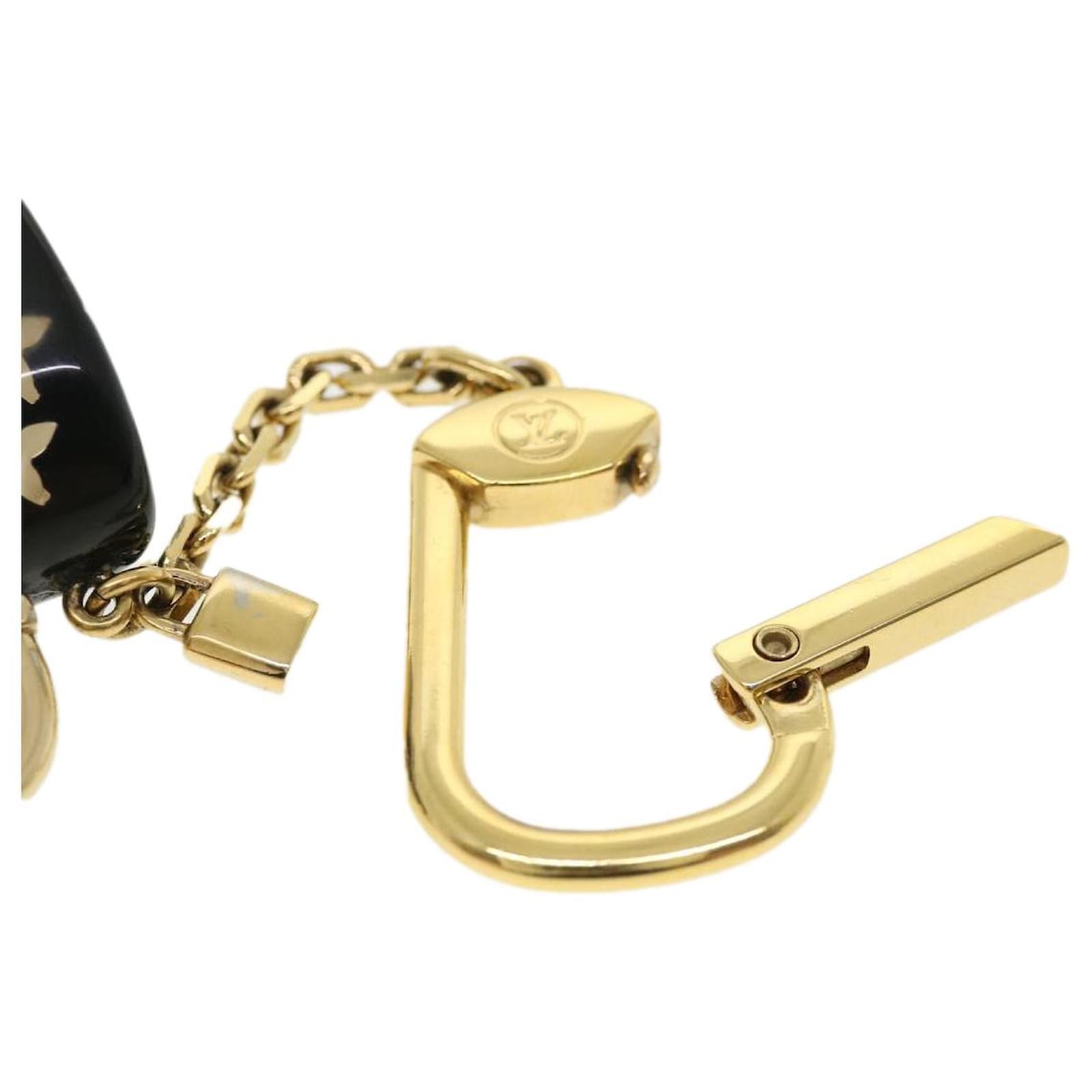LOUIS VUITTON Speedy Porte Cles Key Holder Black Gold M65444 LV Auth th2482  Golden Plastic ref.531187 - Joli Closet