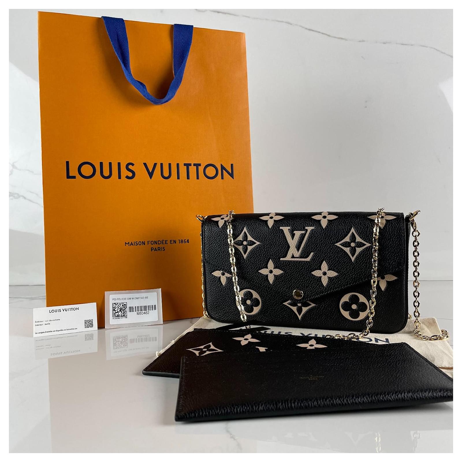 Louis Vuitton Pochette Félicie Black Beige Leather ref.662816