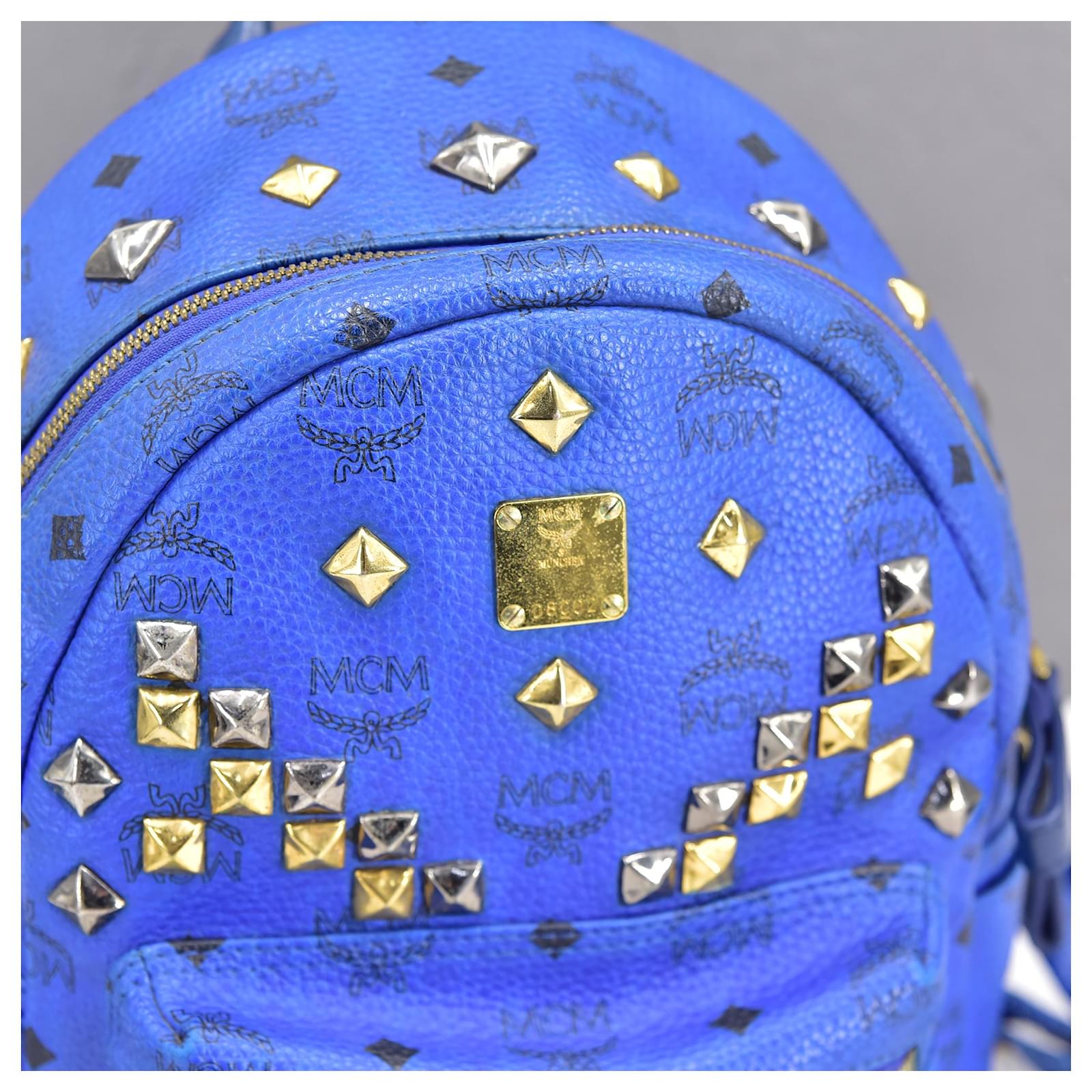 MCM Stark Visetos Blue Cloth ref.663361 - Joli Closet