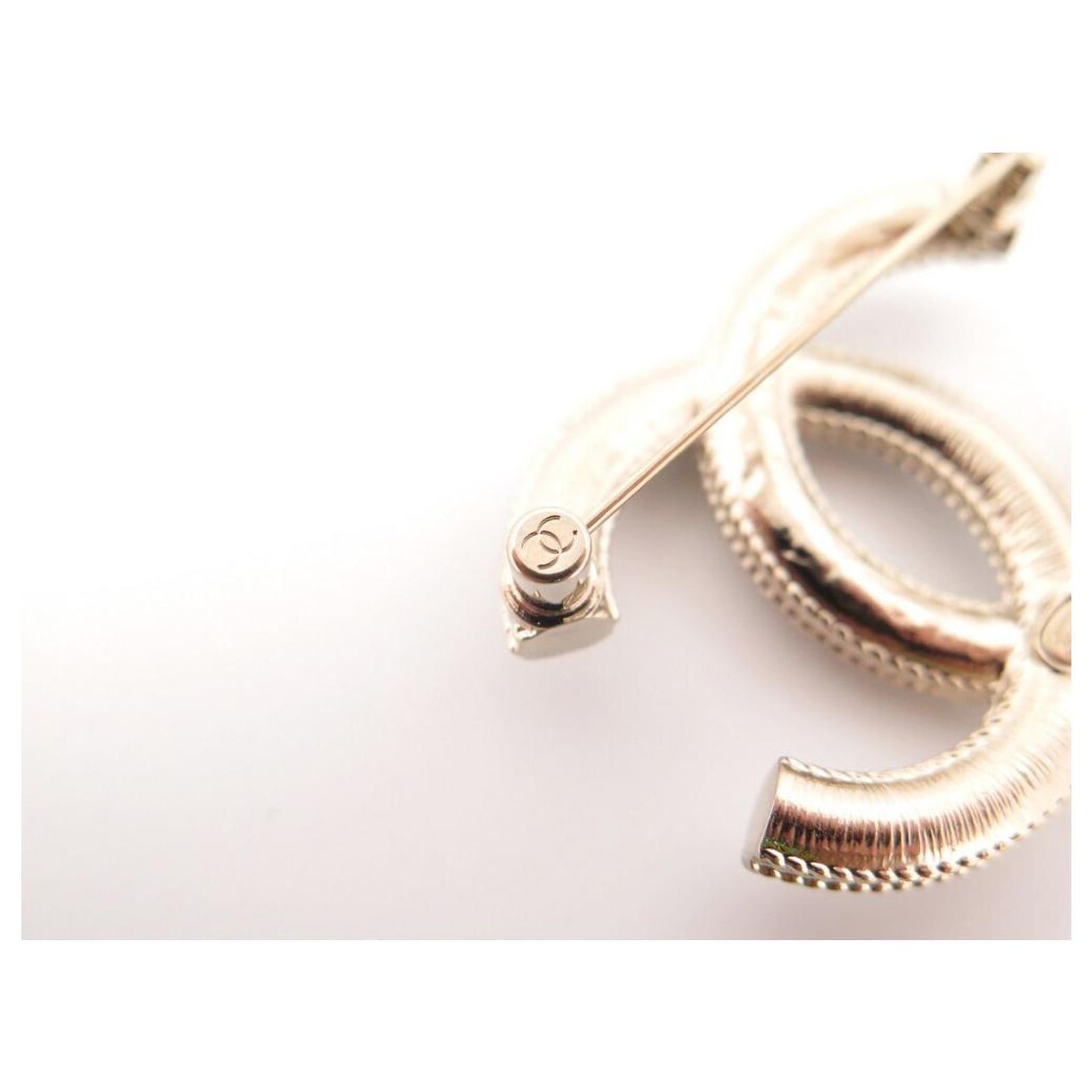 Broche Créateur Signée LG – Alliage Doré 2 Microns Avec Perle, Occasion Bon état