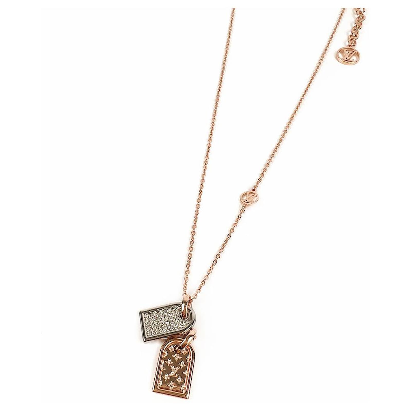 Louis Vuitton Precious Nanogram Necklace crystal Gold hardware