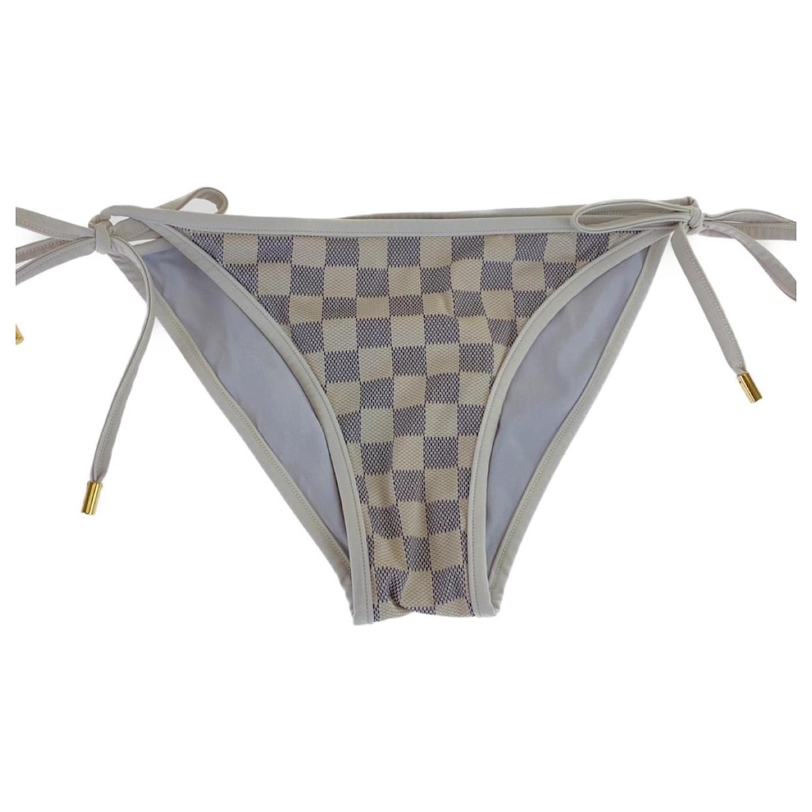 LOUIS VUITTON Damier Azur White Nylon/Polyurethane Swimsuit Bikini