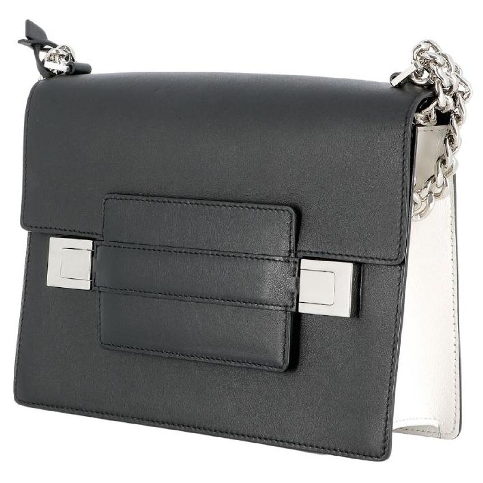 Petit Sac DELVAUX Noir Et Blanc - Fourre-tout 19,5x21x8 Cm - Occasion Bon état