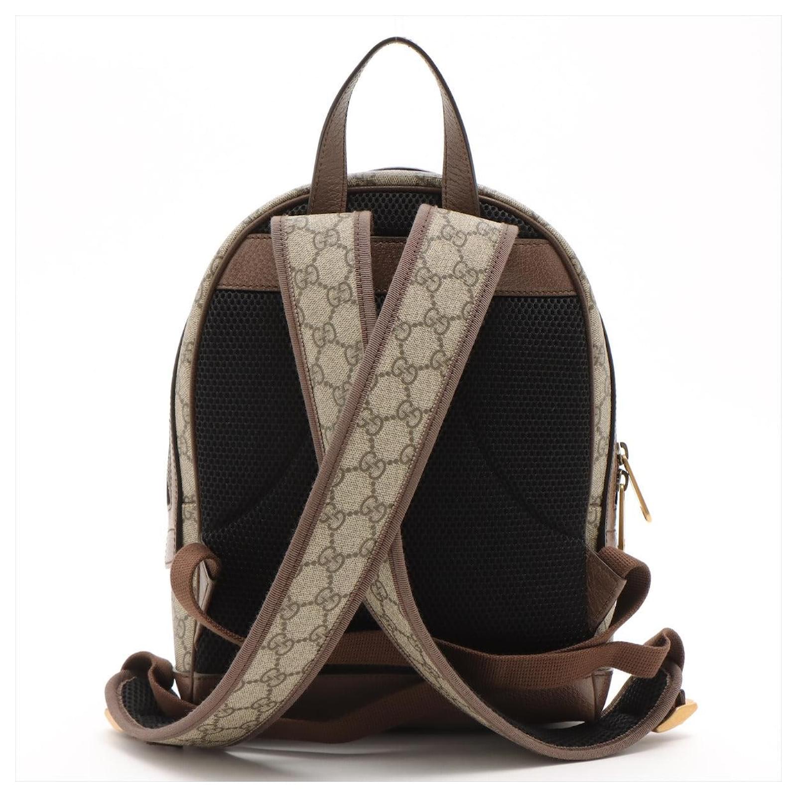 Gucci Ophidia GG Supreme Small Backpack Beige Red/Green Web Brown Cloth  ref.664670 - Joli Closet