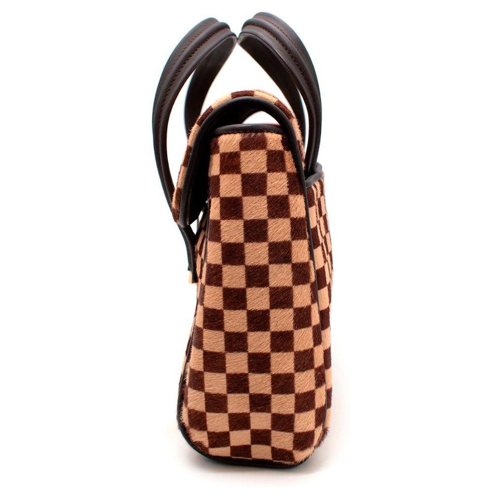 Used louis vuitton CE1010 DAMIER SAUVAGE CALF HAIR LIONNE HANDBAGS