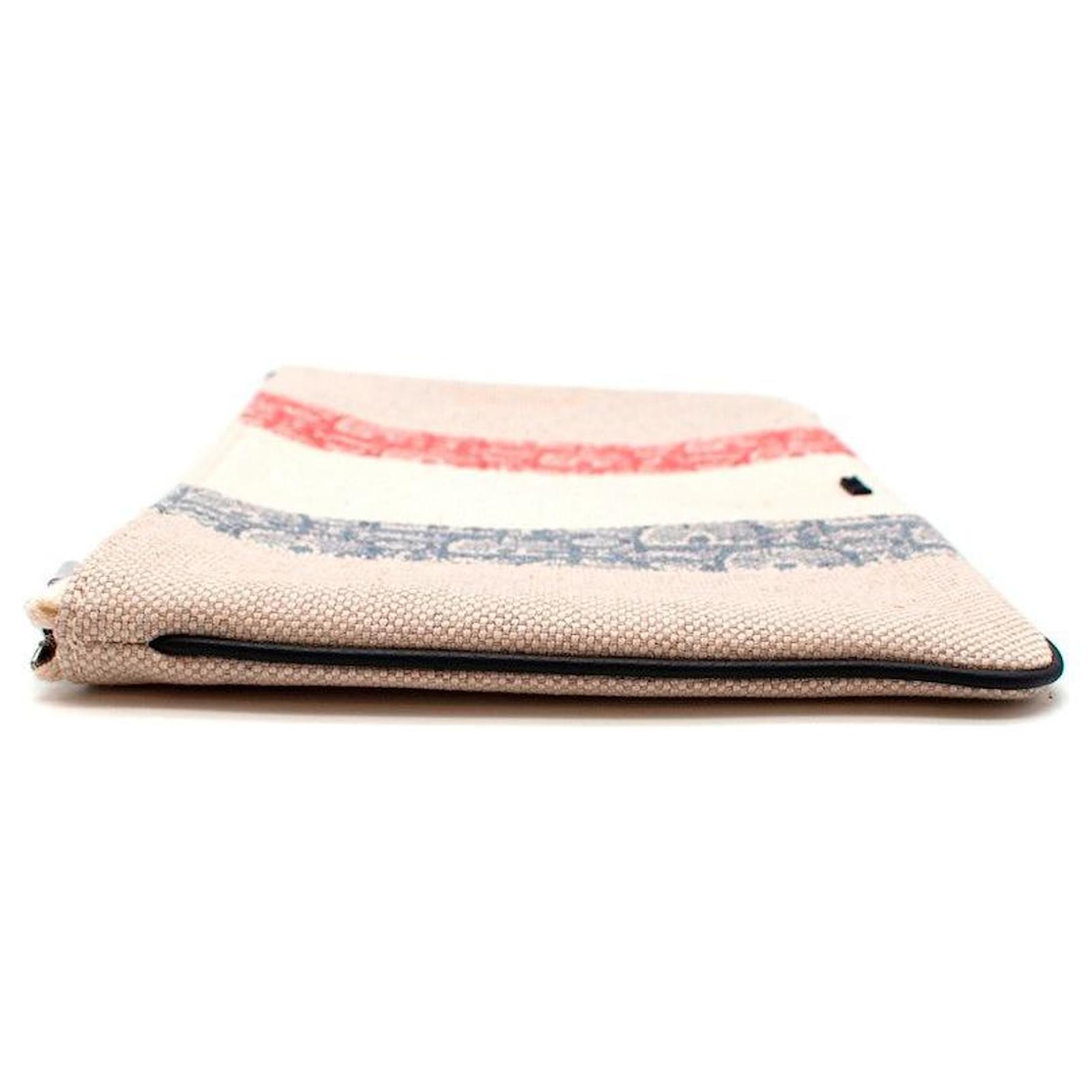 Dior Oblique Stripe Canvas Pouch Multiple colors Cloth ref.664722