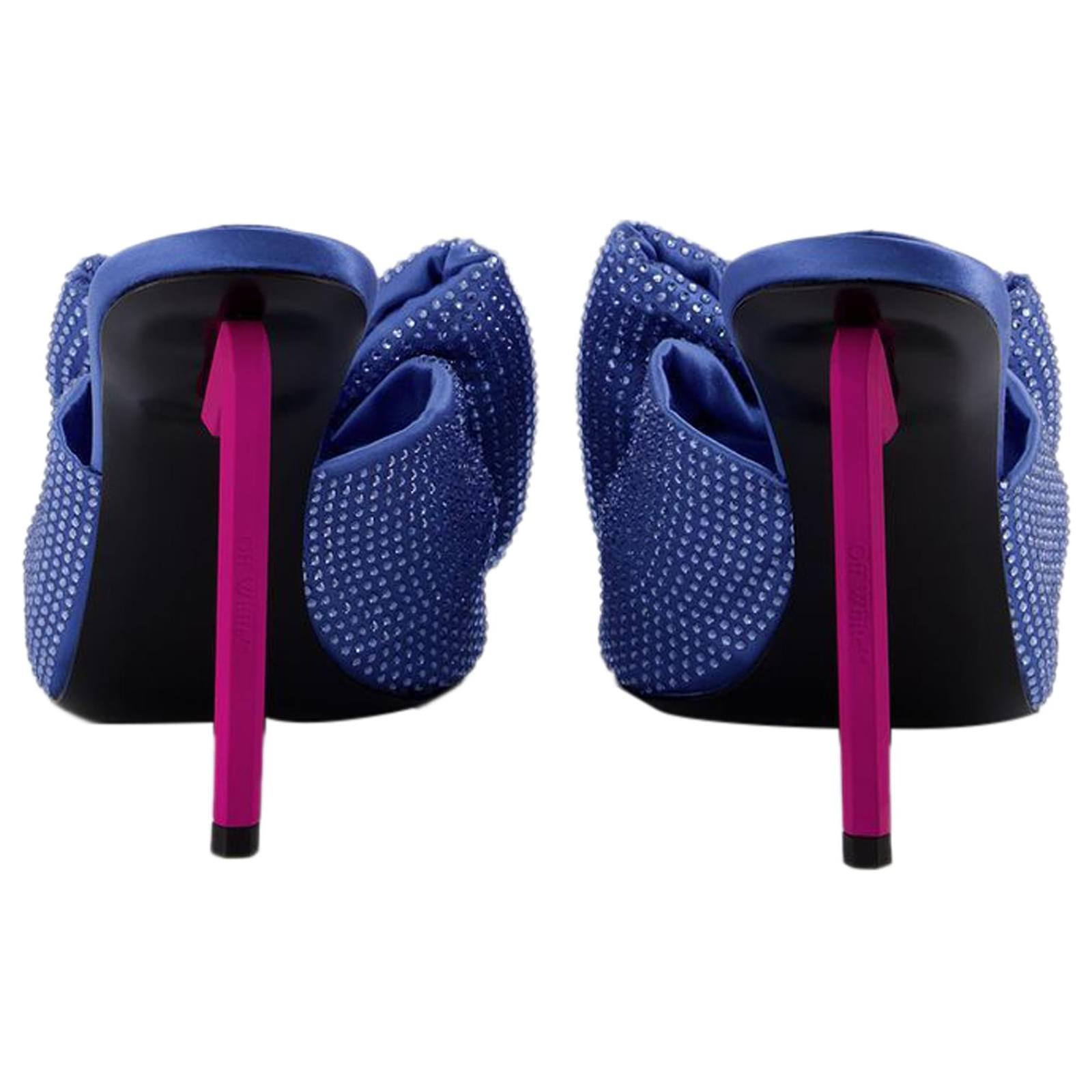 【関税込み】Allen Bow Strass Pop Mules in Blue/Pink Off White Allen Bow Strass Pop Mules in Blue/Pink ref.665068