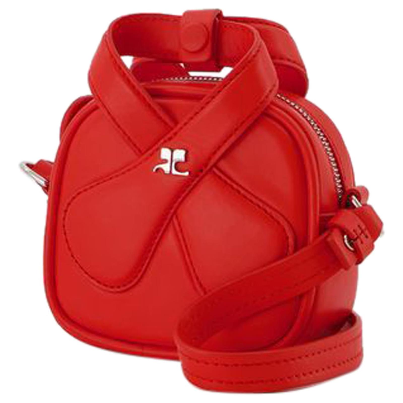 Courreges Mini Loop Bag in Red