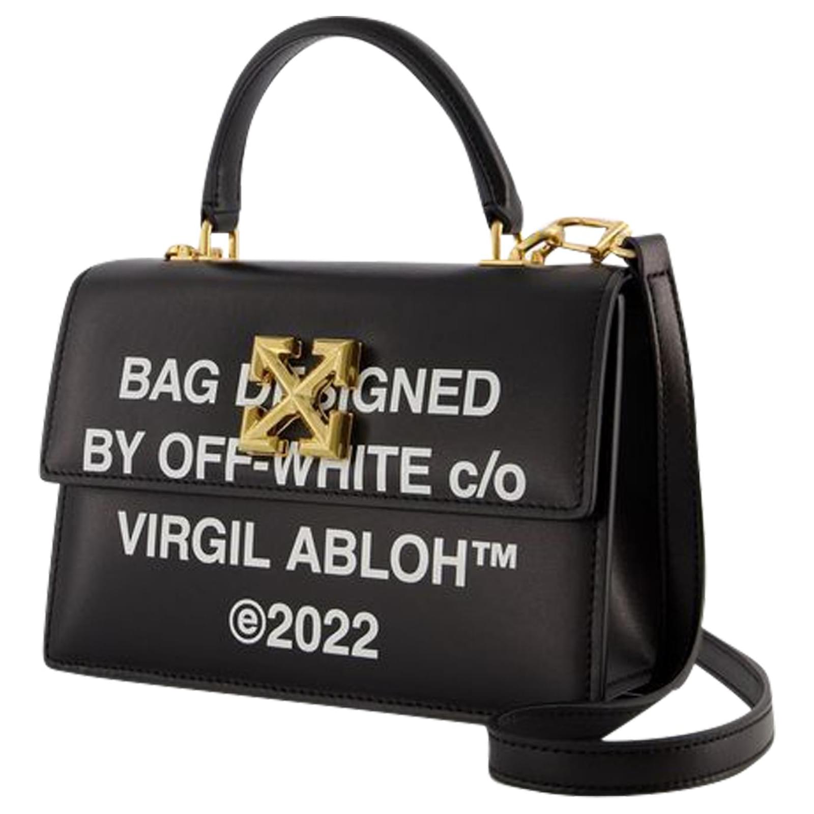 Off White Jitney Quote 1.4 Bag in Black / White Leather ref.665096