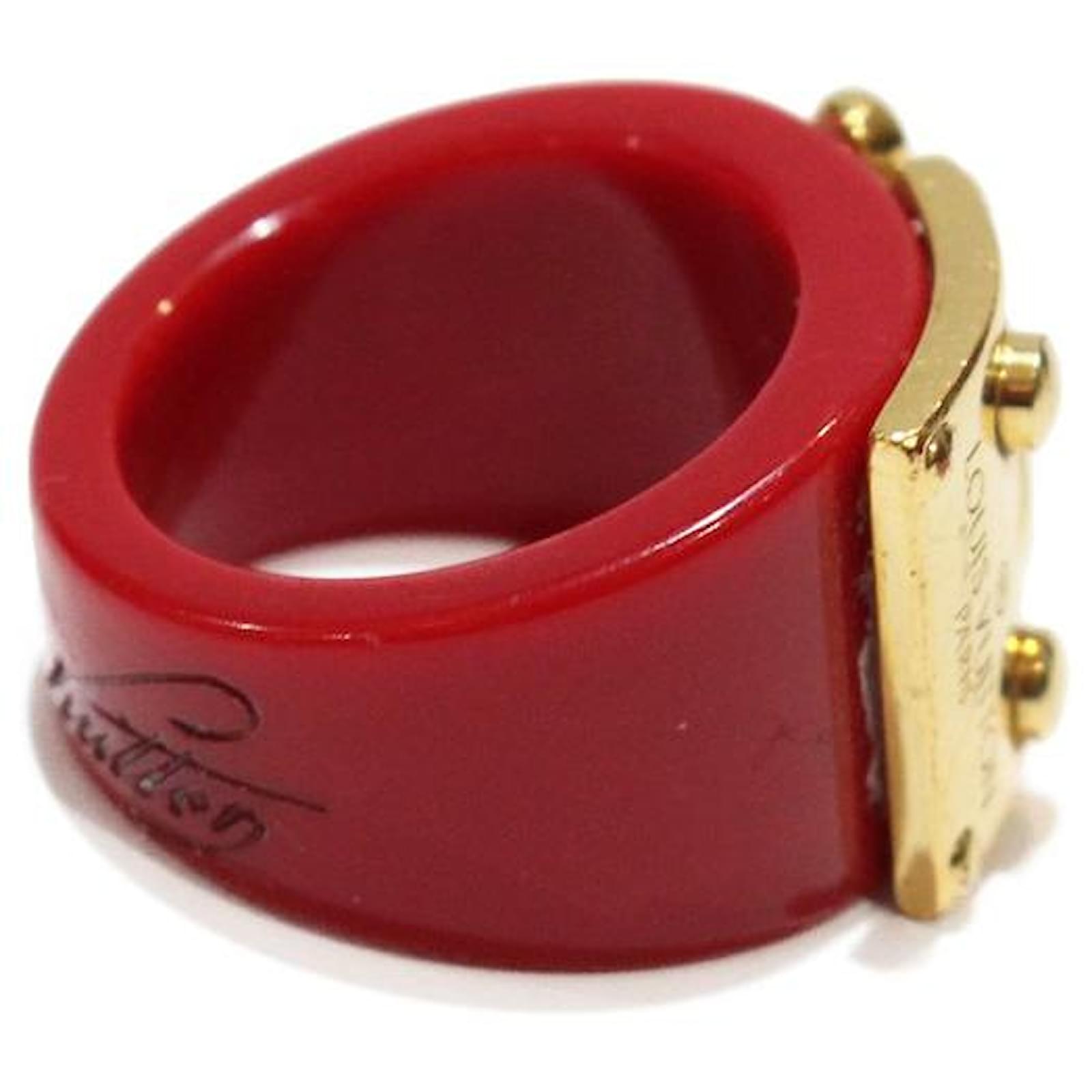 Louis Vuitton Rings Red Gold hardware Resin ref.665471 - Joli Closet