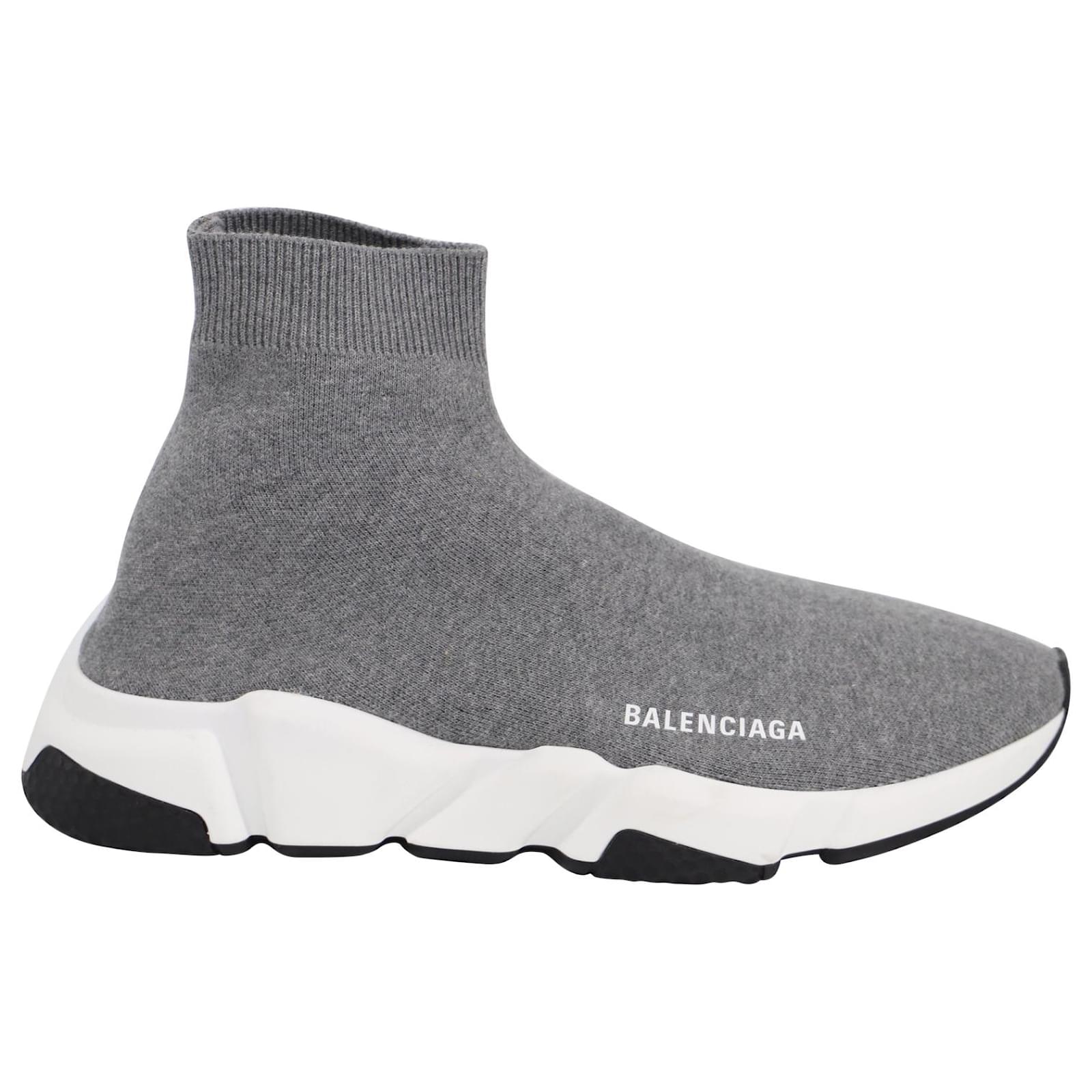 Balenciaga Speed Trainers in Grey White Polyester ref.666911 Joli Closet