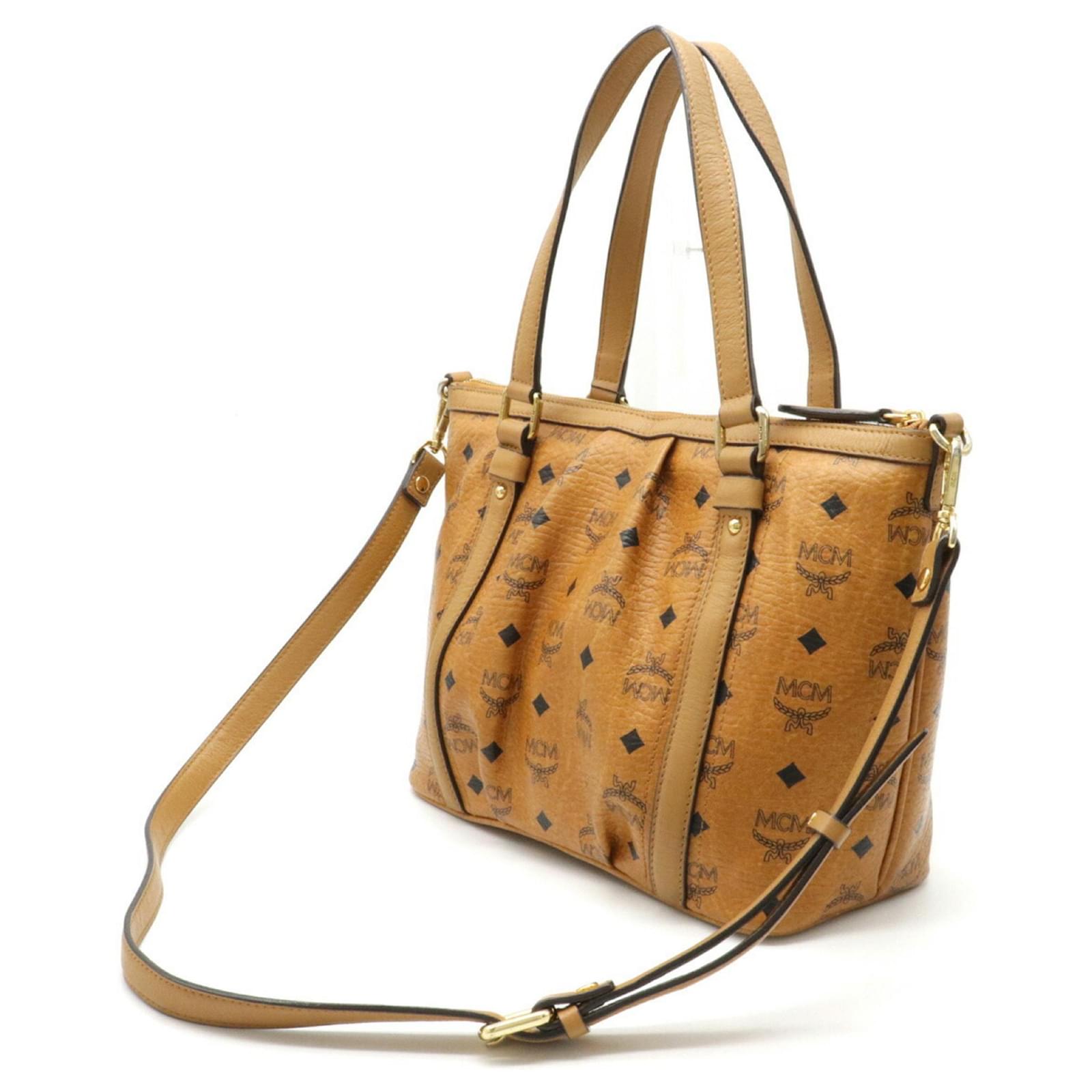 Sac fourre-tout MCM Visetos marron logo S0667 sac à main