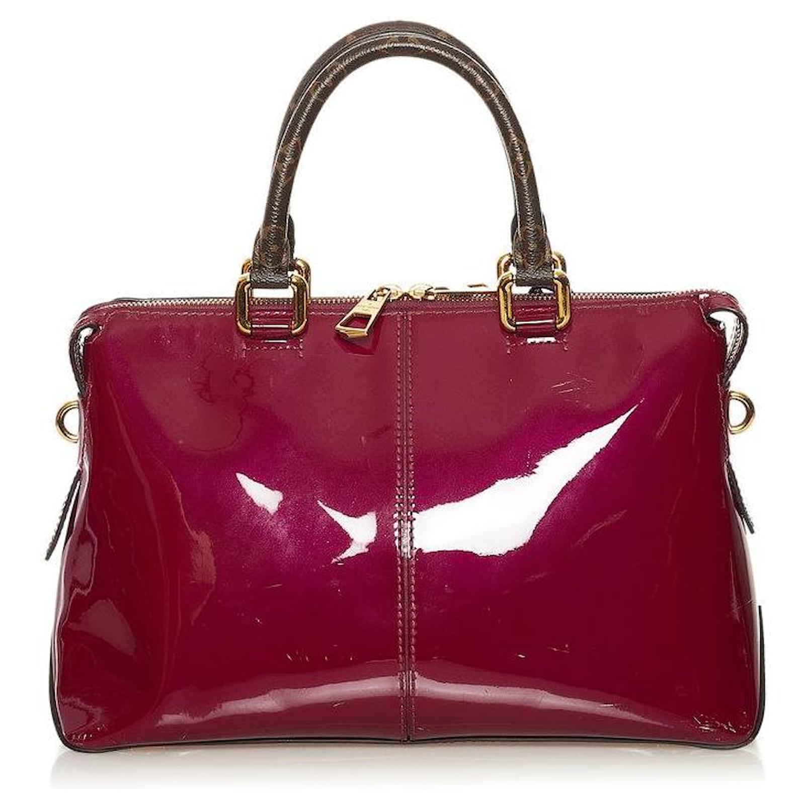 Louis Vuitton Pink Vernis Miroir Tote Brown Leather Patent leather Cloth  ref.166730 - Joli Closet