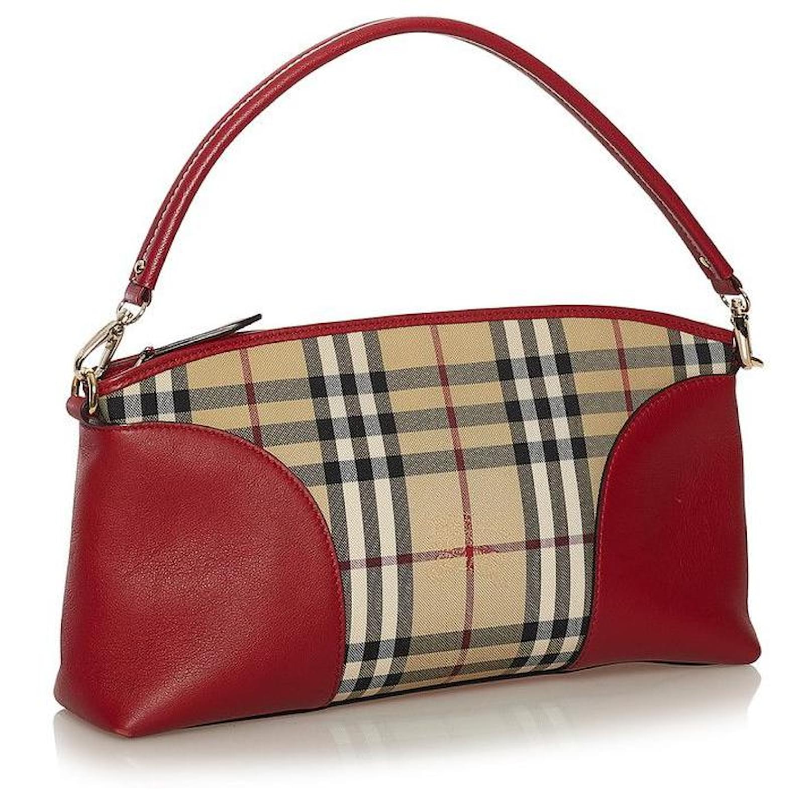 burberry Haymarket Check Shoulder Bag red Cloth ref.667728 - Joli Closet