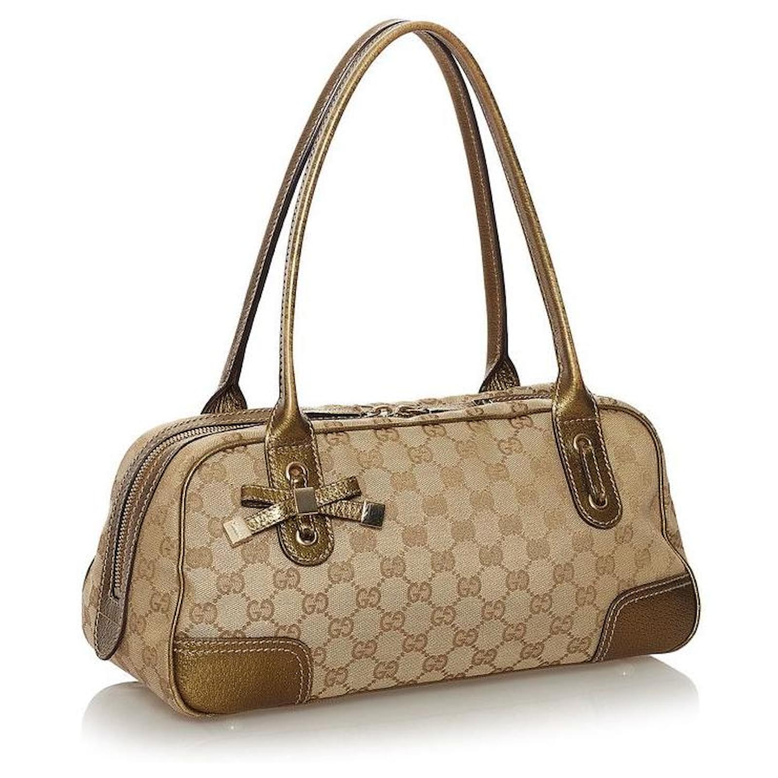 gucci GG Canvas Princy Boston Bag gold Golden Cloth ref.667745 Joli