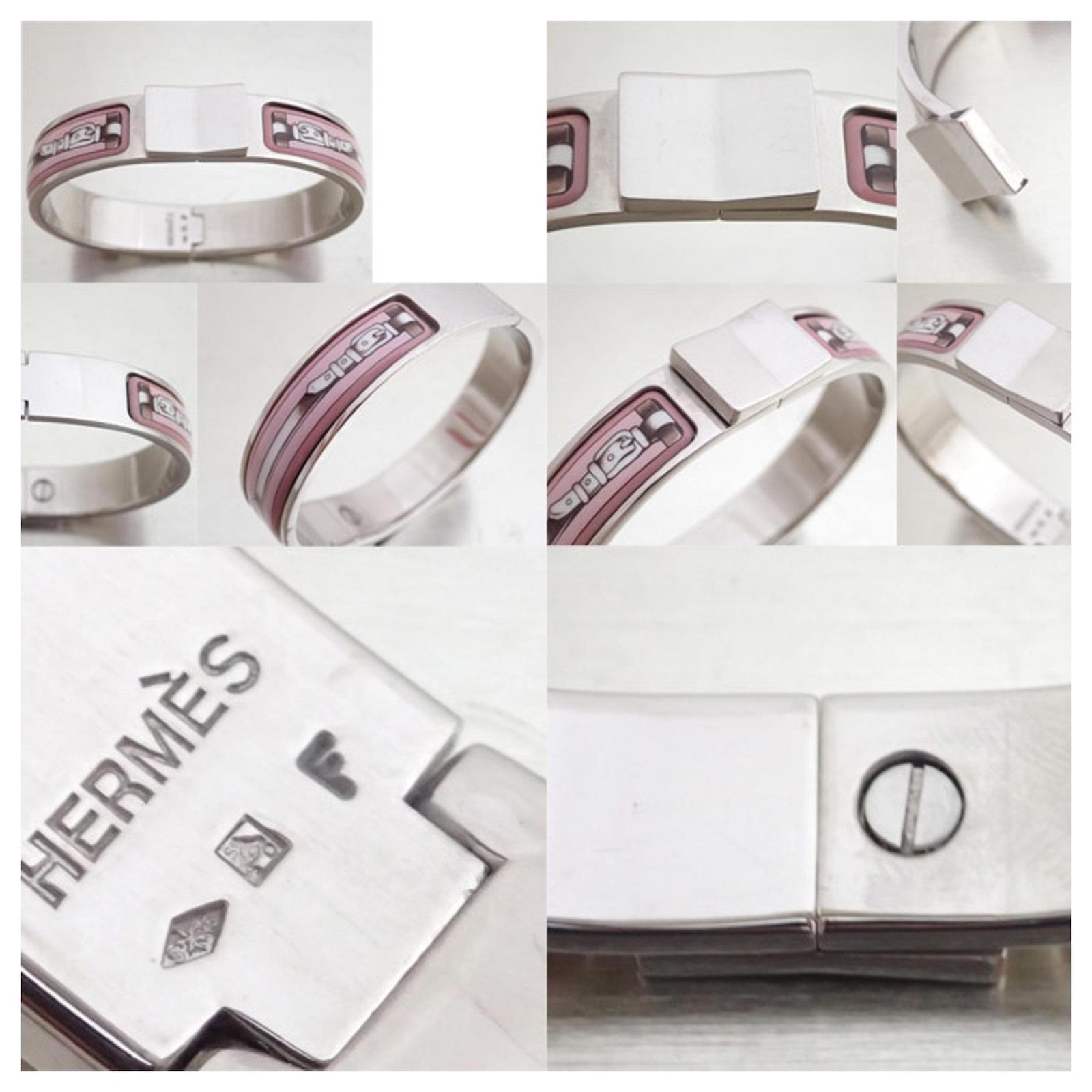 Hermès Clic H Bracelet Pink Metal ref.466151 - Joli Closet