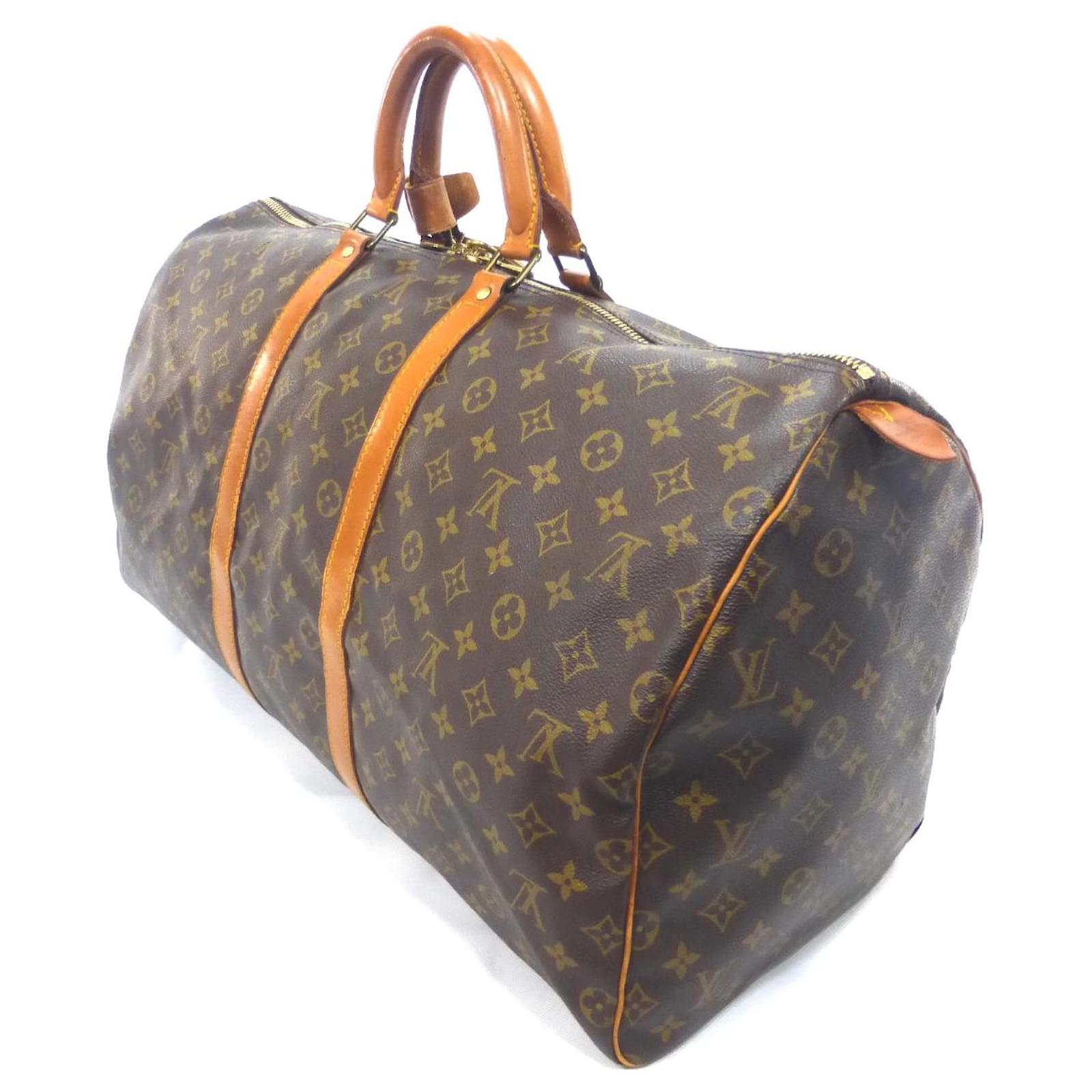 Louis Vuitton keepall 55 Monogram Brown Leather ref.669145 - Joli Closet